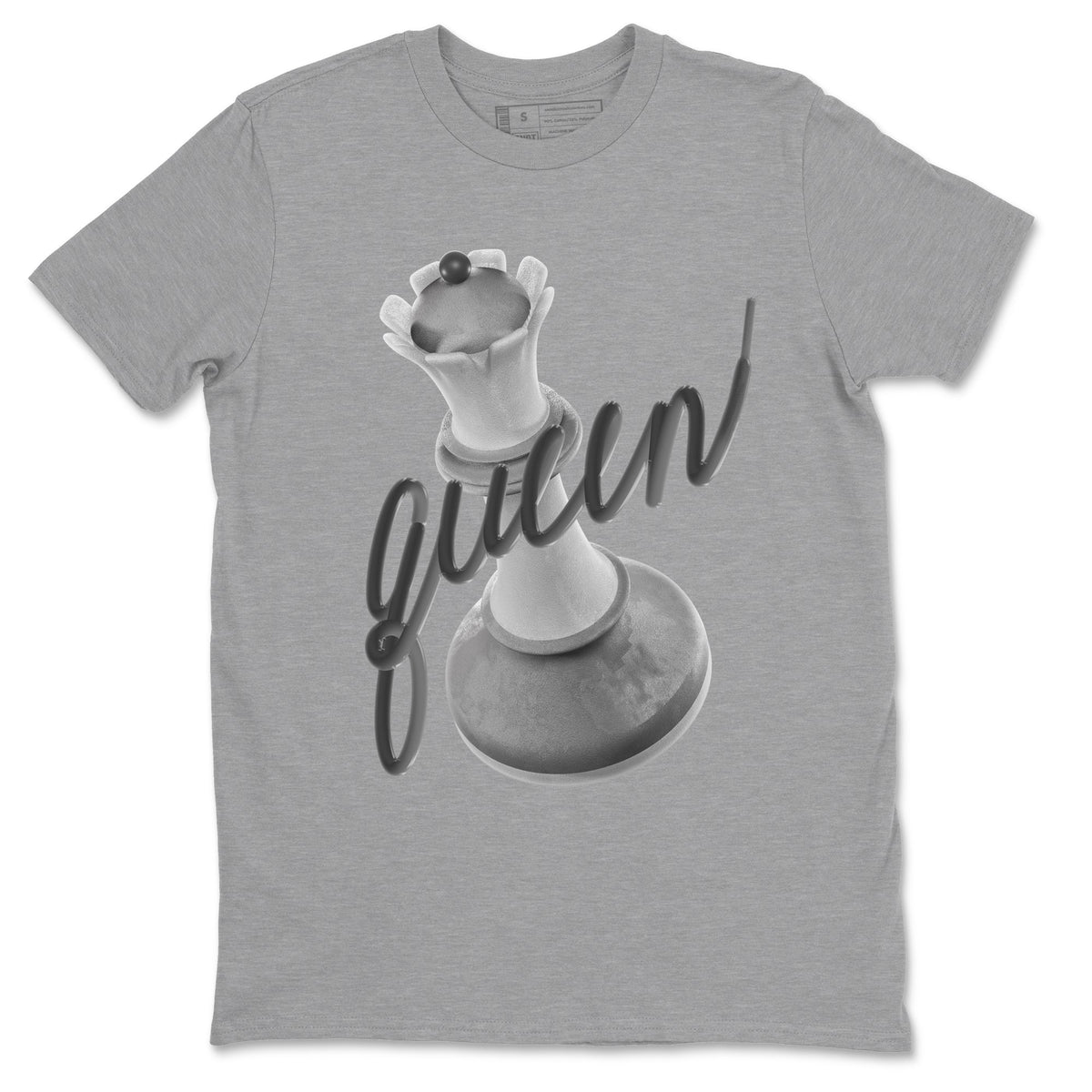 4s Wet Cement shirts to match jordans 3D Queen sneaker match tees Air Jordan 4 SE Wet Cement Drip Gear Zone unisex cotton Heather Grey 2 crew neck shirts