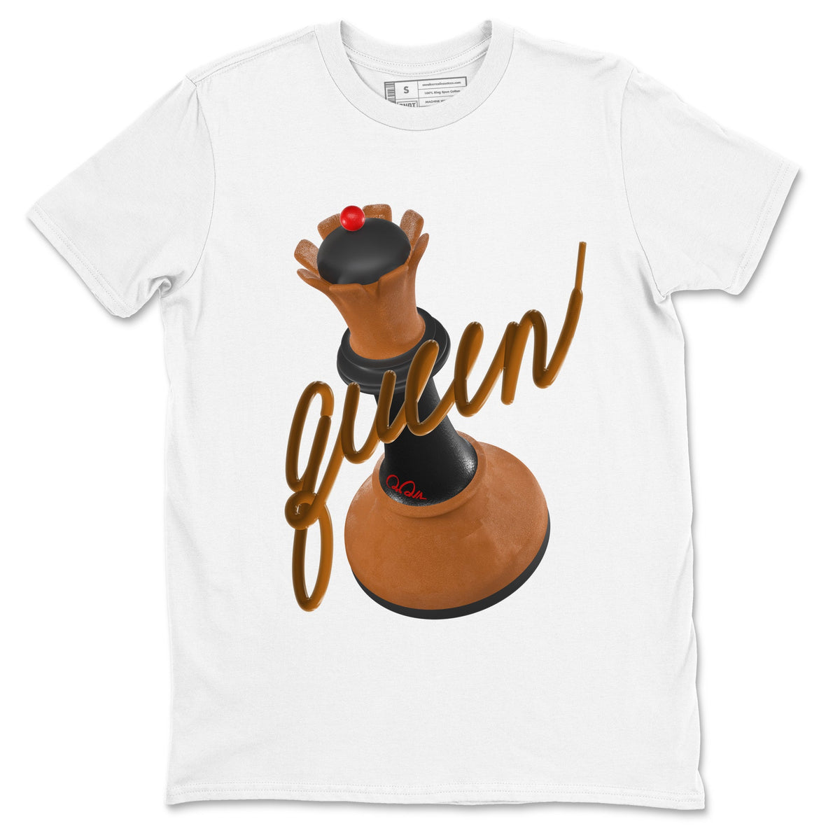5s Archaeo Brown shirts to match jordans 3D Queen sneaker match tees Air Jordan 5 Archaeo Brown match shoes to clothes Drip Gear Zone unisex cotton White 2 shirts