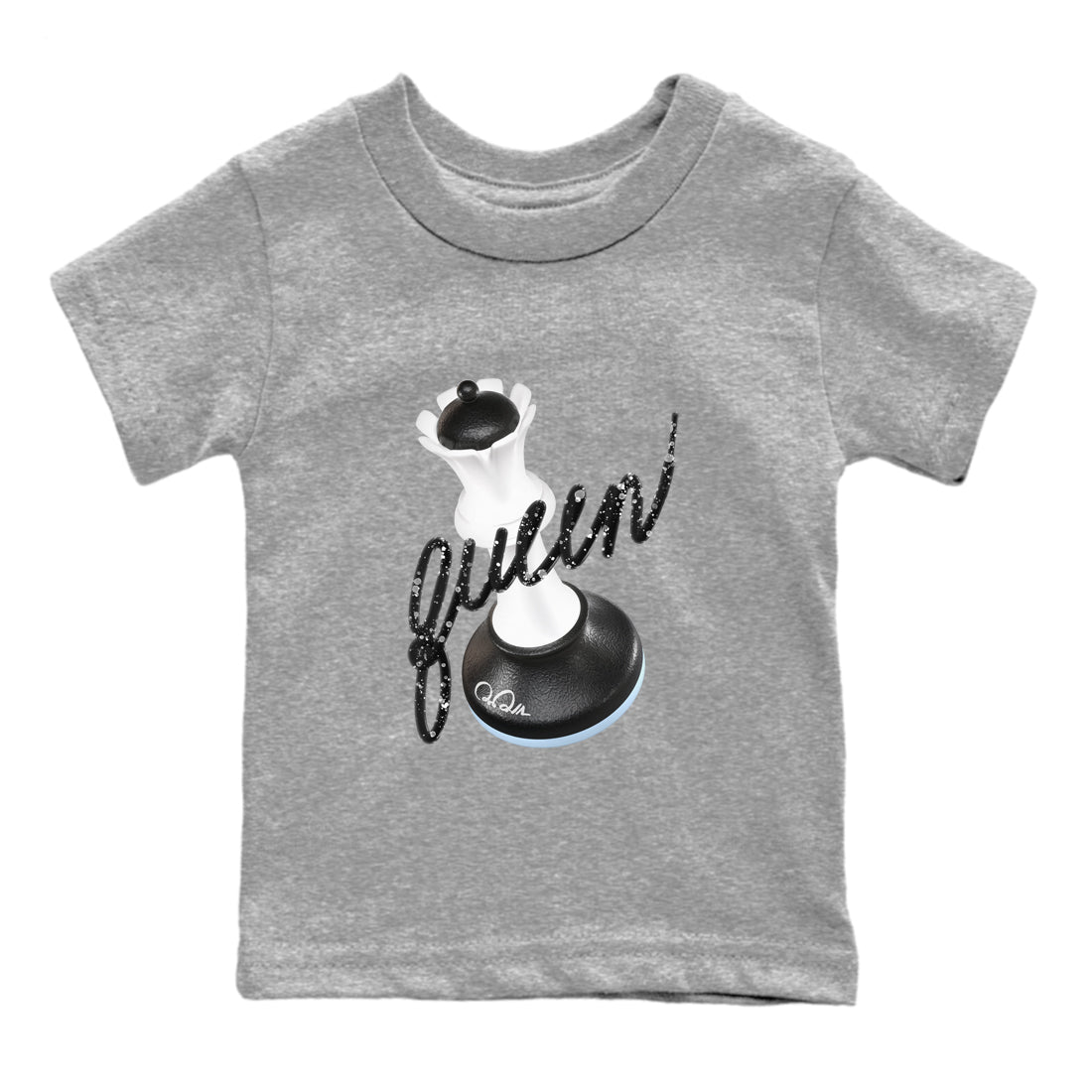 AJ6 White Black shirts to match jordans 3D Queen sneaker match tees Air Jordan 6 White Black Drip Gear Zone streetwear brand Baby and Youth Heather Grey 2 cotton tee