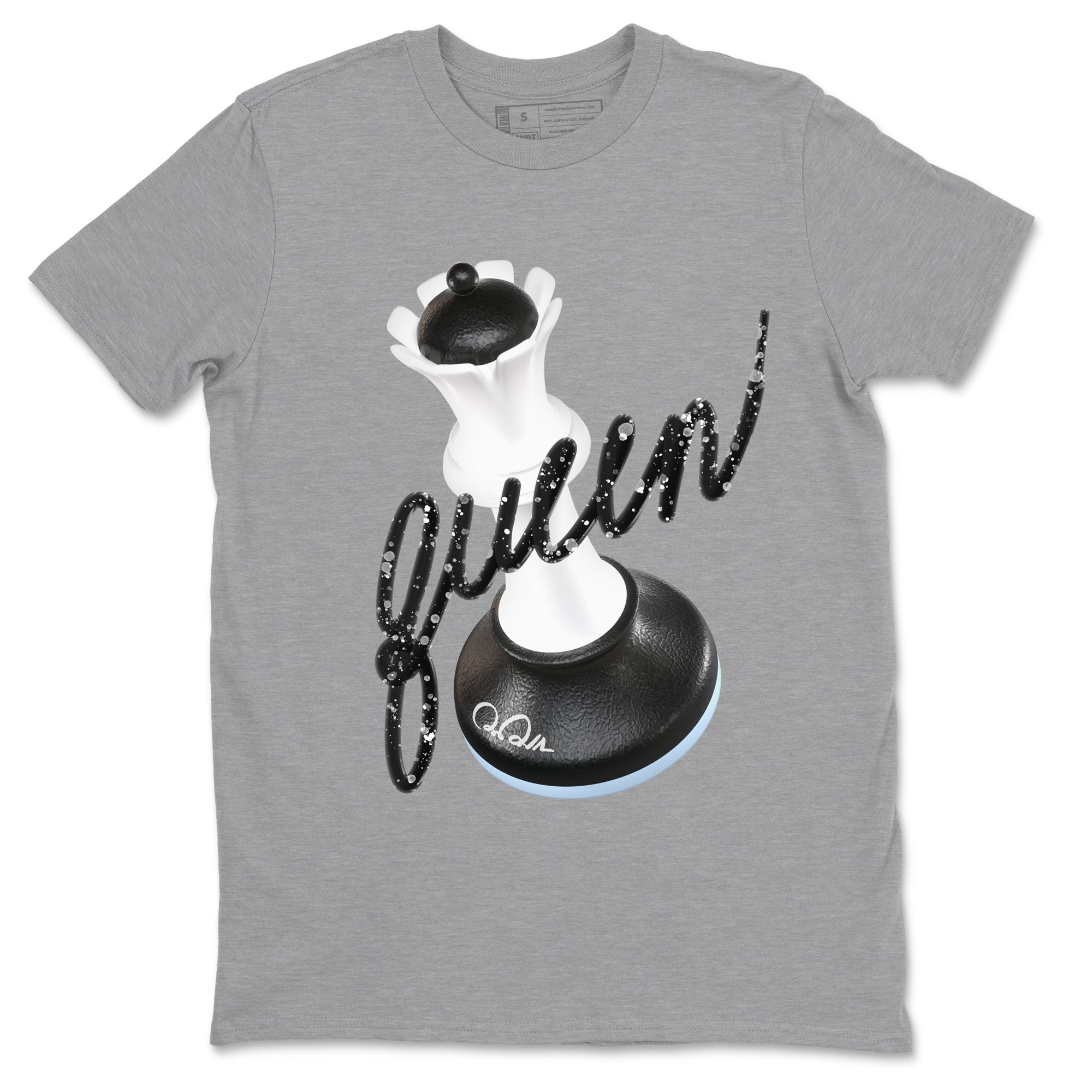 AJ6 White Black shirts to match jordans 3D Queen sneaker match tees Air Jordan 6 White Black Drip Gear Zone streetwear brand Heather Grey 2 unisex cotton tee