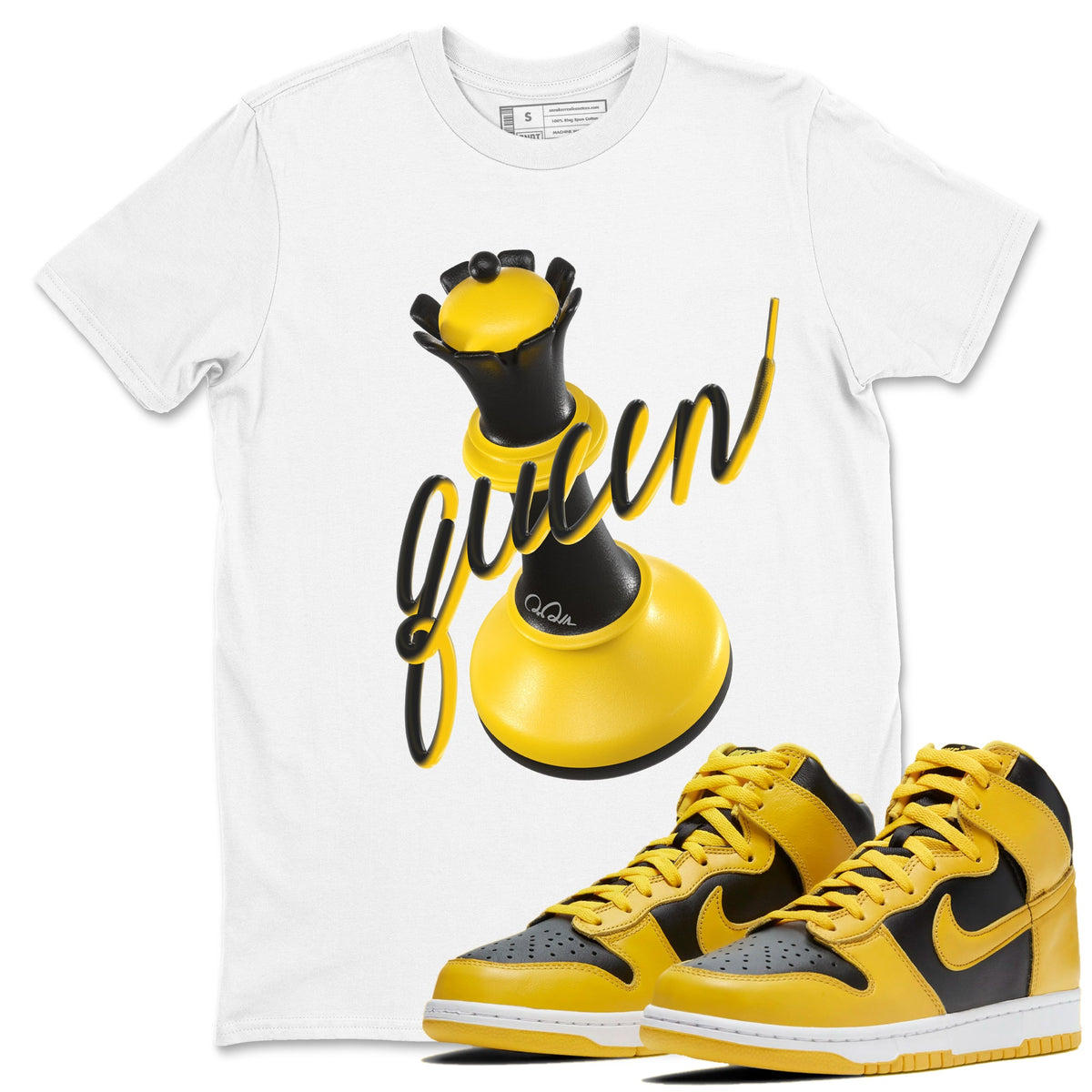 Dunk High Wu Tang shirts to match jordans 3D Queen sneaker match tees Dunk High Wu Tang match shoes to clothes Drip Gear Zone unisex cotton White 1 shirts