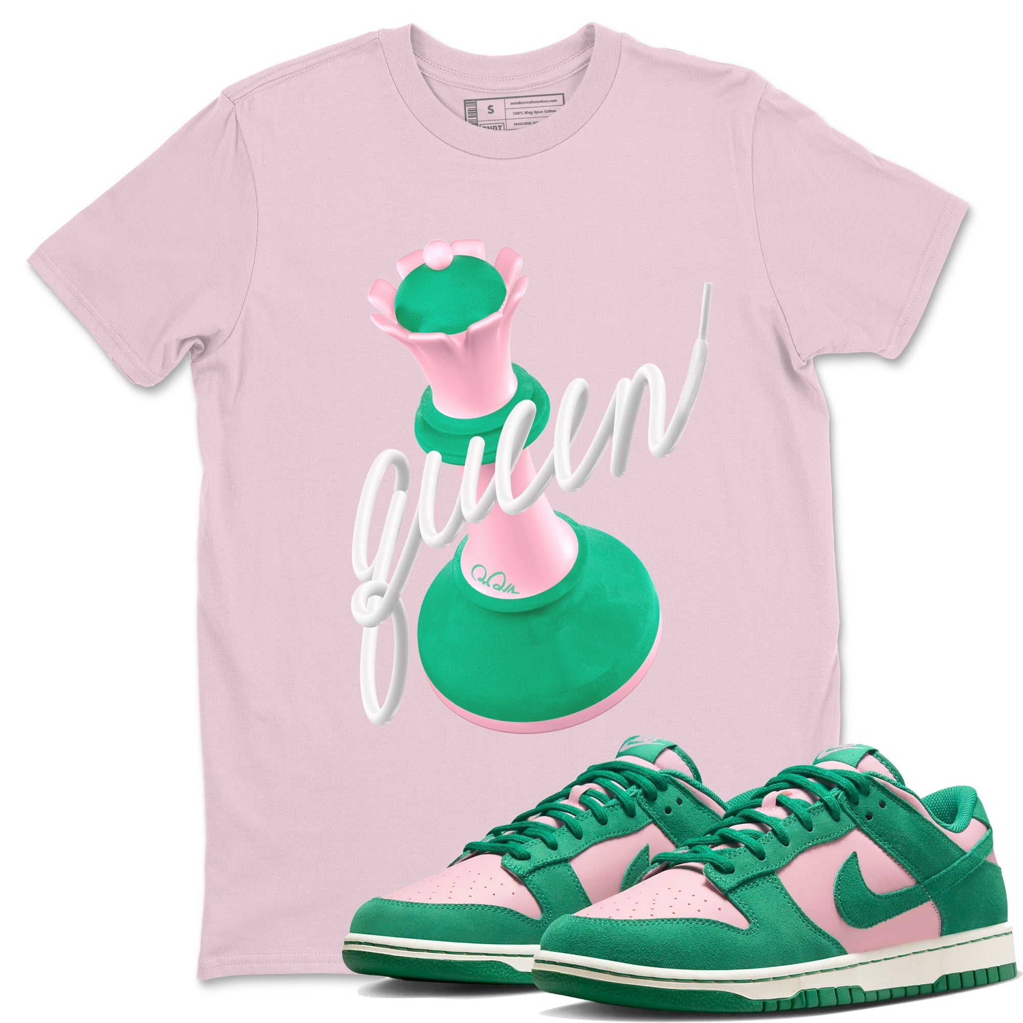 Dunk Low Medium Soft Pink Malachite shirt to match jordans 3D Queen sneaker tees Dunk Retro SE Medium Soft Pink Malachite Drip Gear Zone unisex cotton Pink 1 crew neck shirt