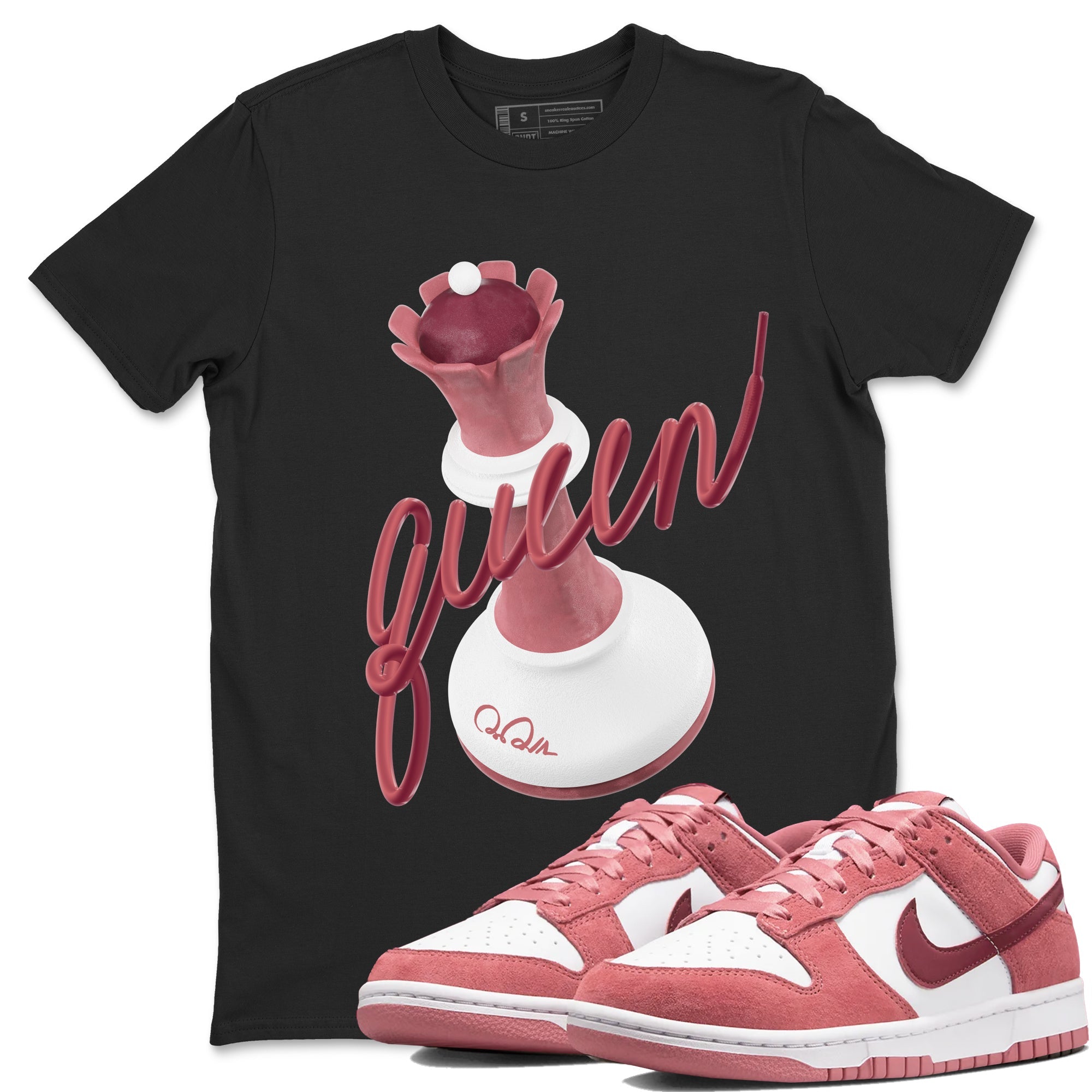 Dunk Valentines Day 2024 shirt to match jordans 3D Queen sneaker tees Dunk Happy Valentines Day 2024 Drip Gear Zone Unisex Black 1 T-Shirt