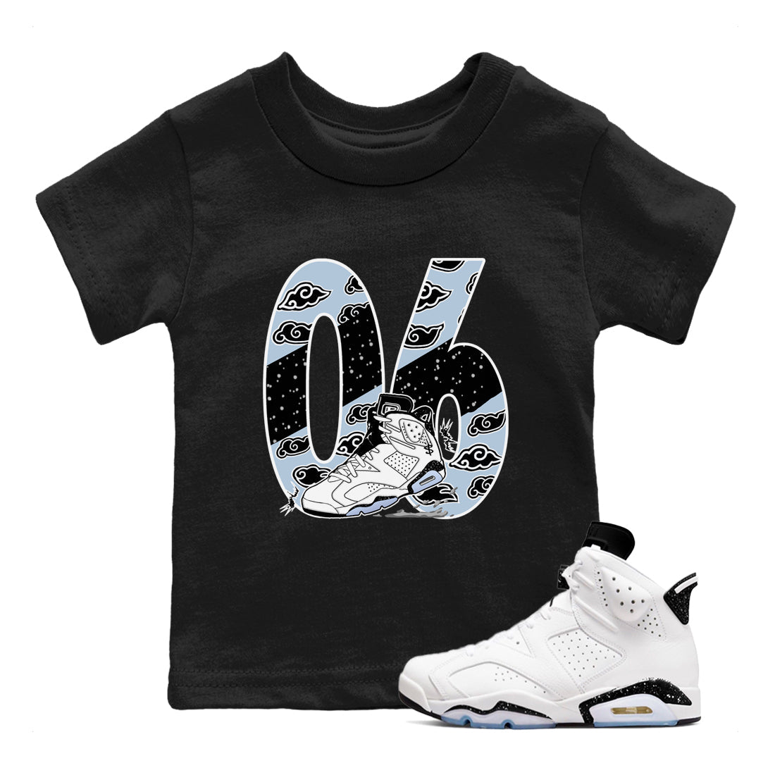 6s Reverse Cookies shirt to match jordans Aggressive Dribble sneaker tees Air Jordan 6 Reverse Cookies SNRT sneaker release tees baby toddler Black 1 cotton Shirt