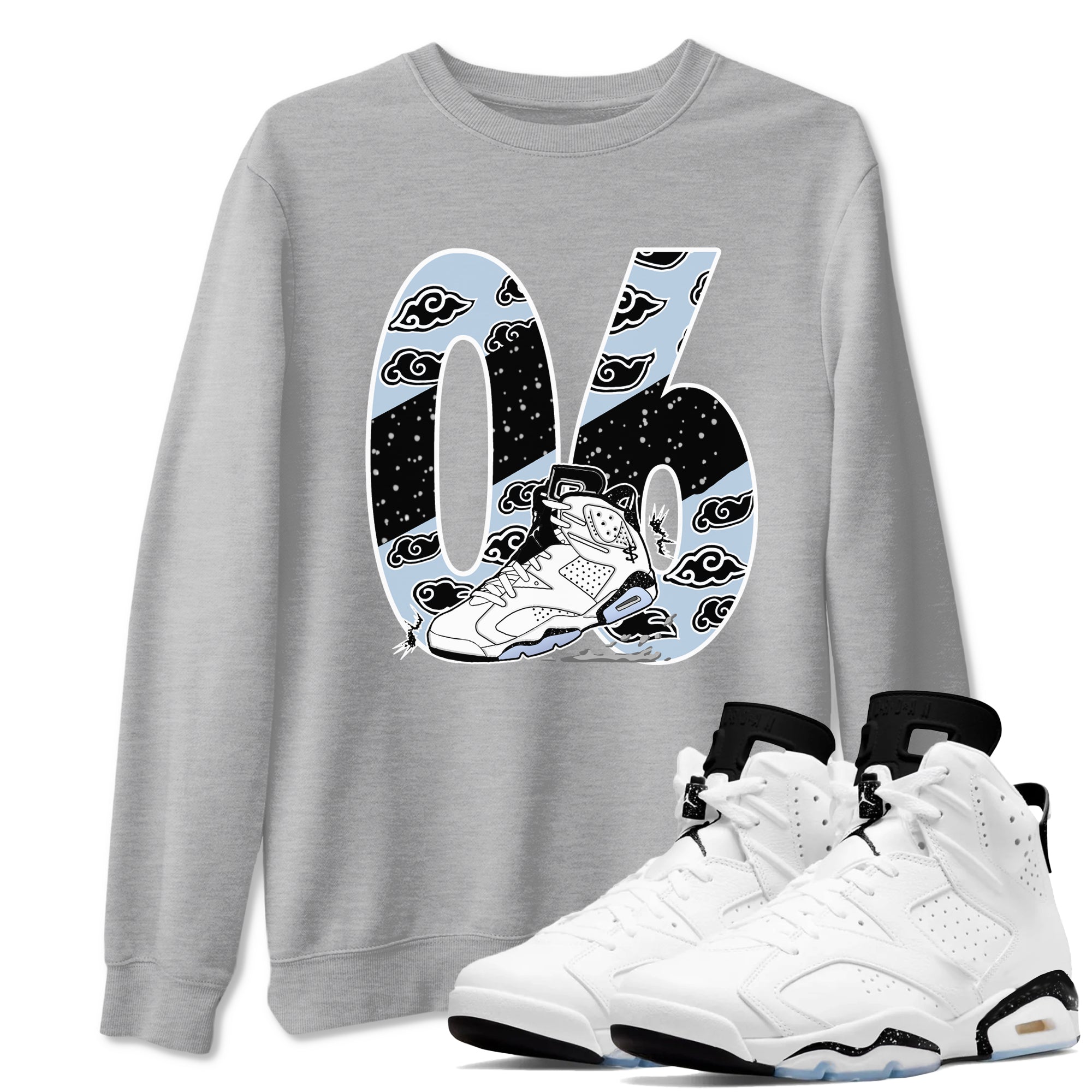 6s Reverse Cookies shirt to match jordans Aggressive Dribble sneaker tees Air Jordan 6 Reverse Cookies SNRT Sneaker Release Tees unisex cotton Heather Grey 1 crew neck shirt