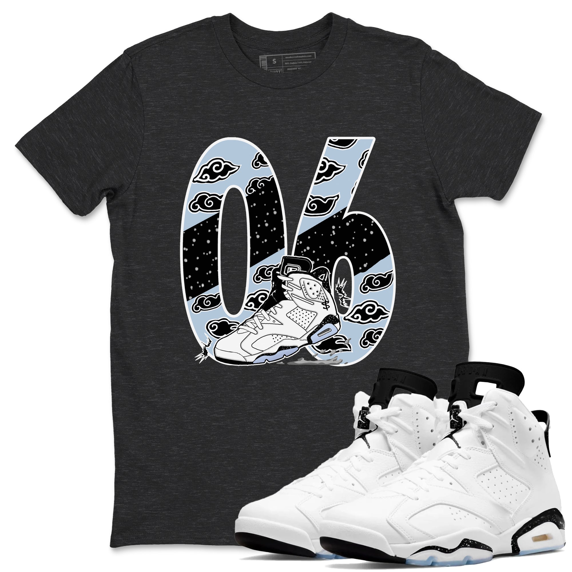 6s Reverse Cookies shirt to match jordans Aggressive Dribble sneaker tees Air Jordan 6 Reverse Cookies SNRT Sneaker Release Tees unisex cotton Charcoal Heather 1 crew neck shirt