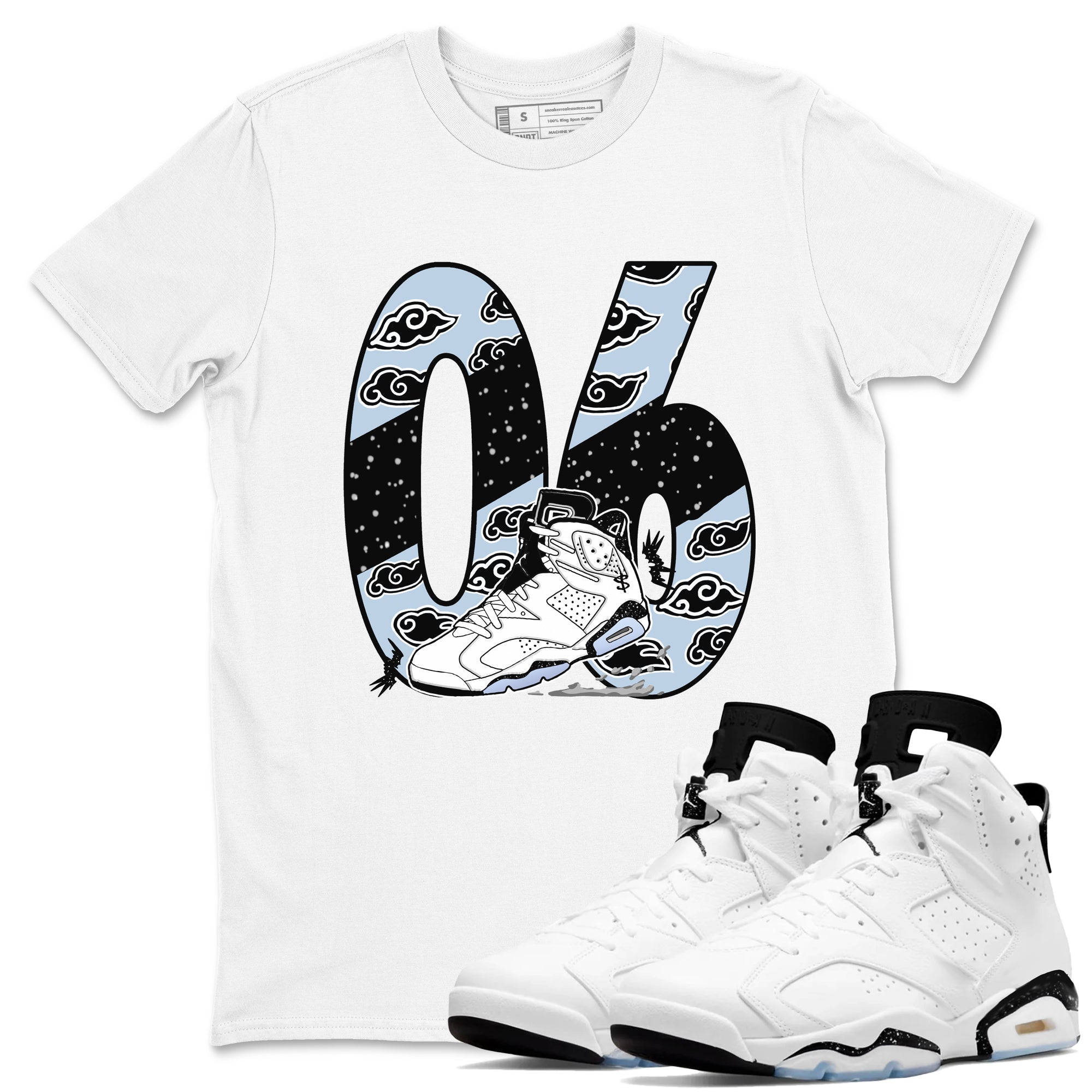 6s Reverse Cookies shirt to match jordans Aggressive Dribble sneaker tees Air Jordan 6 Reverse Cookies SNRT Sneaker Release Tees unisex cotton White 1 crew neck shirt