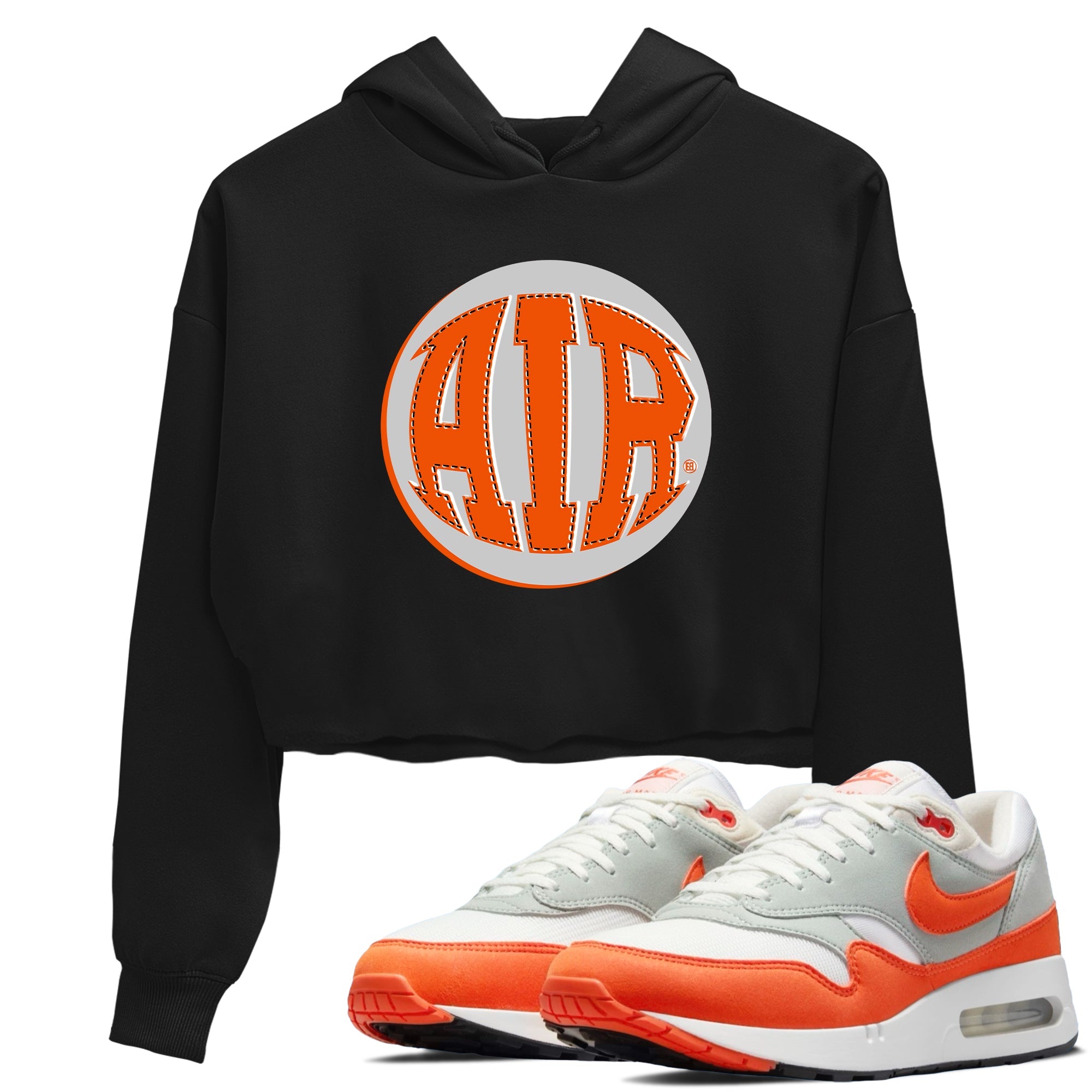 Air Max 1 OG '86 'Summit White and Cosmic Clay shirts to match jordans AIR sneaker match tees Air Max 1 Cosmic Clay match shoes to clothes Drip Gear Zone unisex cotton Black 1 crop tee