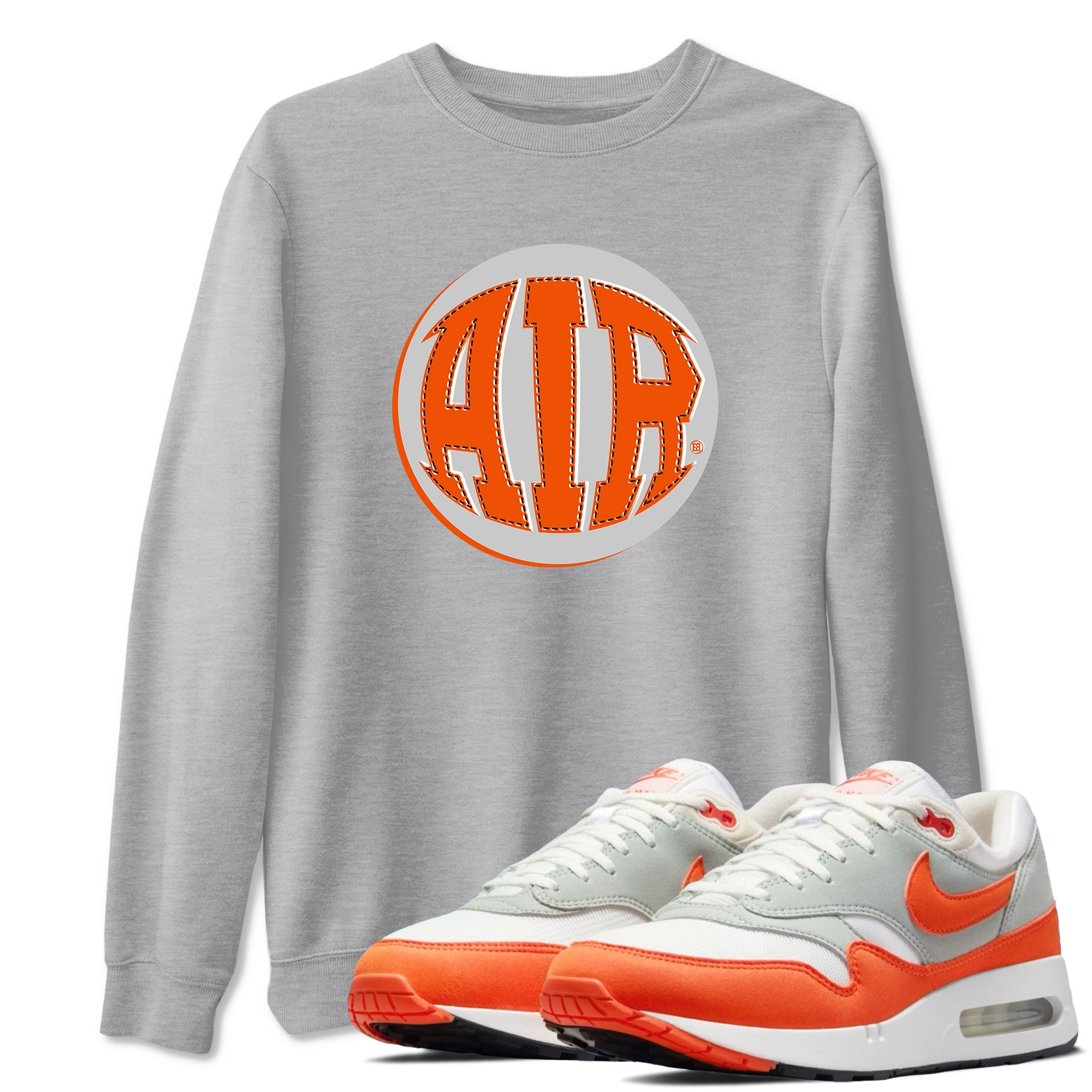 Air Max 1 OG '86 'Summit White and Cosmic Clay shirts to match jordans AIR sneaker match tees Air Max 1 Cosmic Clay match shoes to clothes Drip Gear Zone unisex cotton Heather Grey 1 shirts