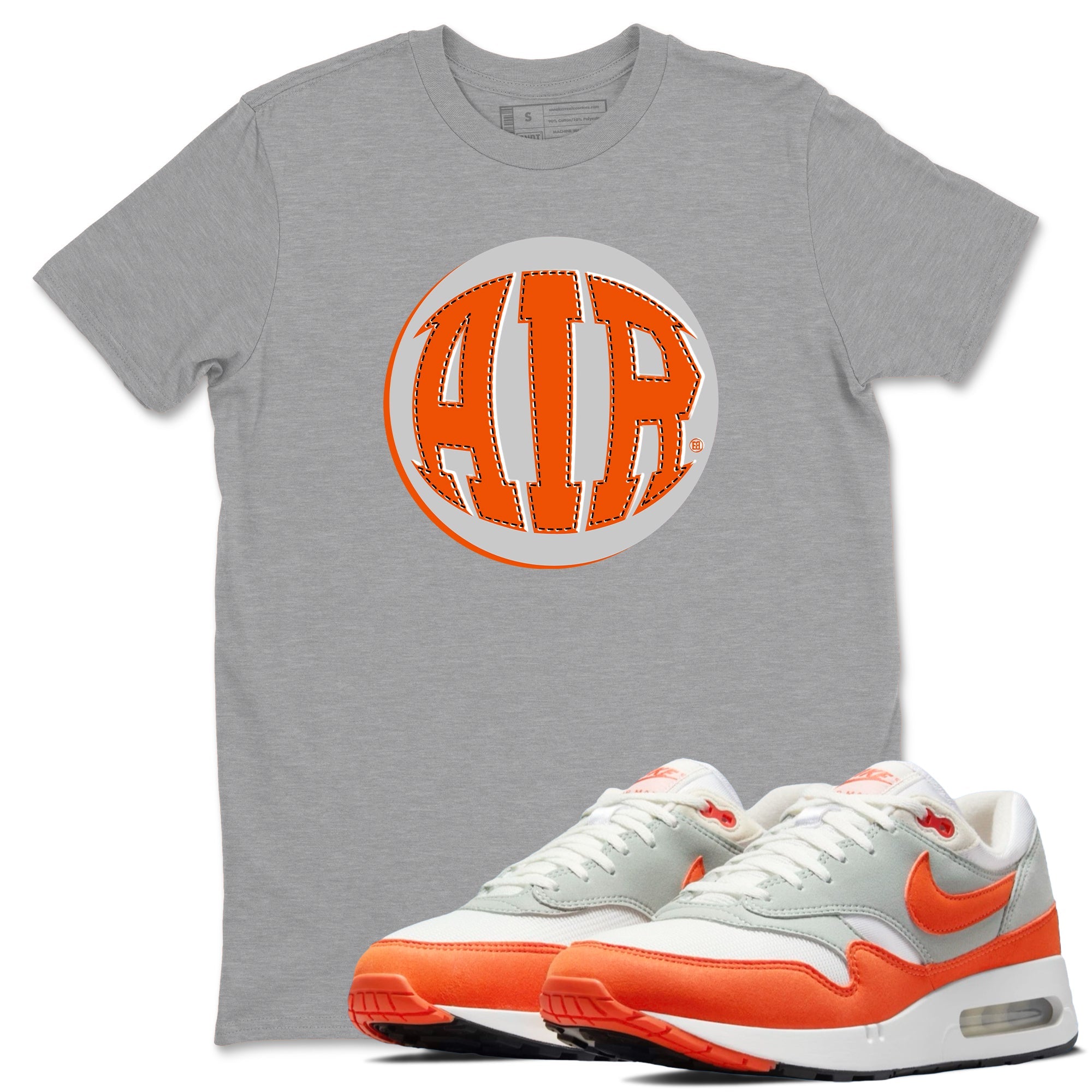 Air Max 1 OG '86 'Summit White and Cosmic Clay shirts to match jordans AIR sneaker match tees Air Max 1 Cosmic Clay match shoes to clothes Drip Gear Zone unisex cotton Heather Grey 1 shirts