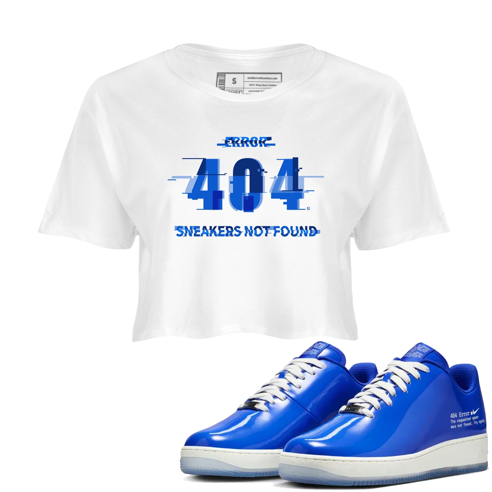  shirt to match jordans Air Force 1 404 Error sneaker tees  Drip Gear Zone White 1 crop length shirt