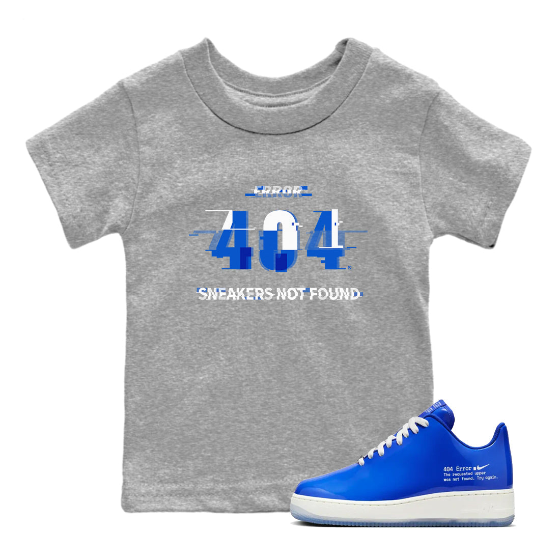  shirt to match jordans Air Force 1 404 Error sneaker tees  Drip Gear Zone baby toddler Heather Grey 1 cotton Shirt