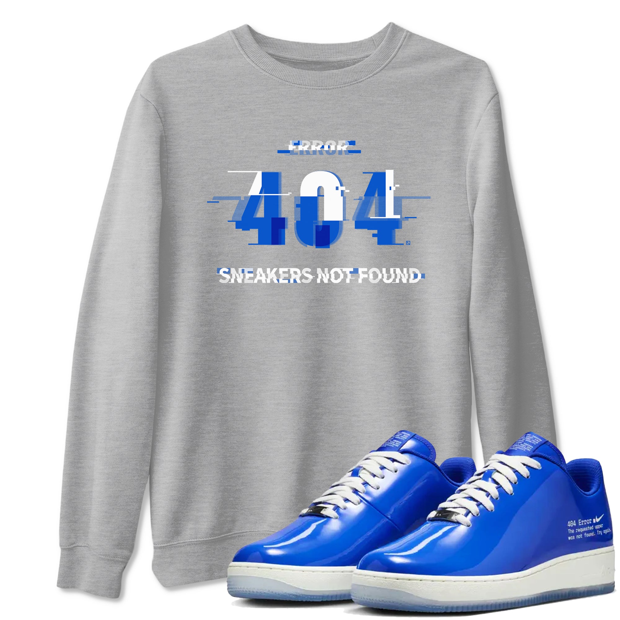  shirt to match jordans Air Force 1 404 Error sneaker tees  Drip Gear Zone unisex cotton Heather Grey 1 crew neck shirt