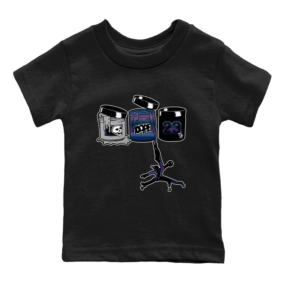 Air Foamposite One Galaxy shirts to match jordans Jordan Paint sneaker match tees Air Foamposite One Galaxy Drip Gear Zone Youth Baby Black 2 crew neck shirts