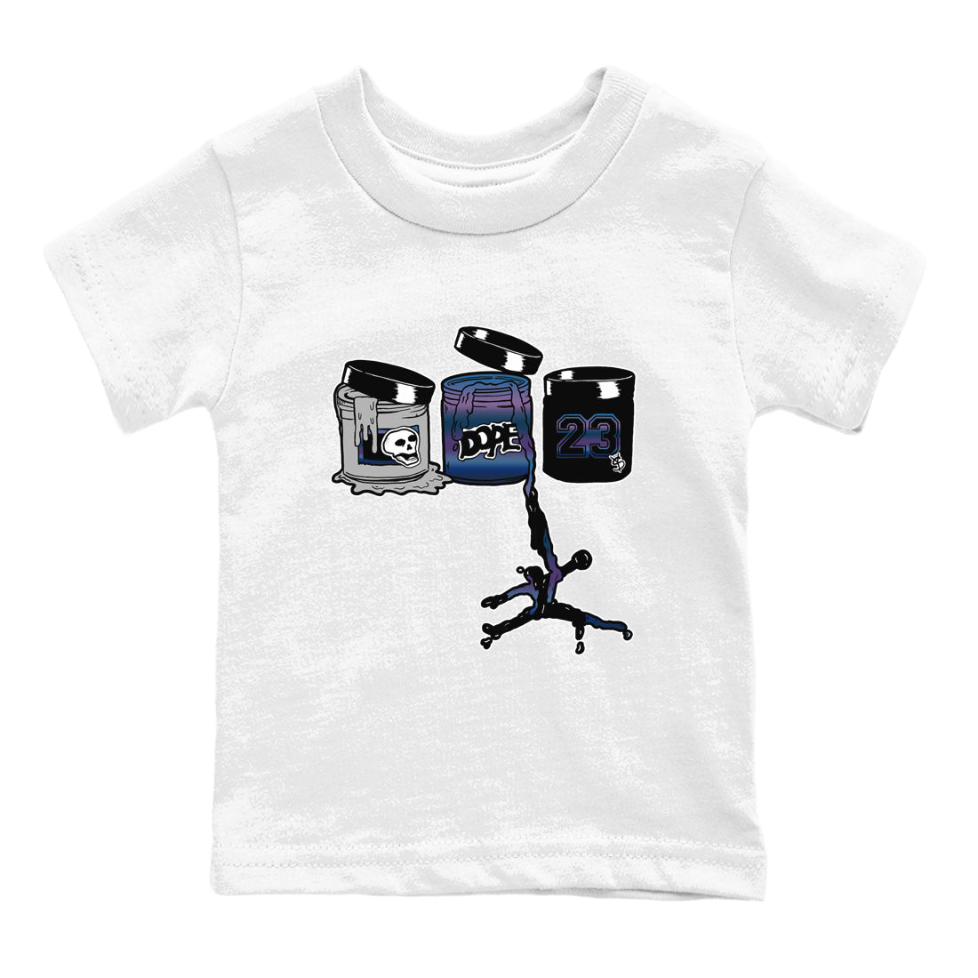 Air Foamposite One Galaxy shirts to match jordans Jordan Paint sneaker match tees Air Foamposite One Galaxy Drip Gear Zone Youth Baby White 2 crew neck shirts