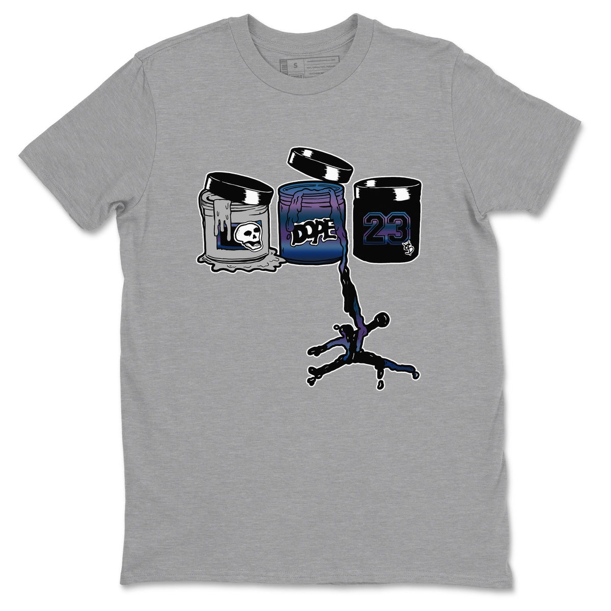 Air Foamposite One Galaxy shirts to match jordans Jordan Paint sneaker match tees Air Foamposite One Galaxy Drip Gear Zone unisex cotton Heather Grey 2 crew neck shirts