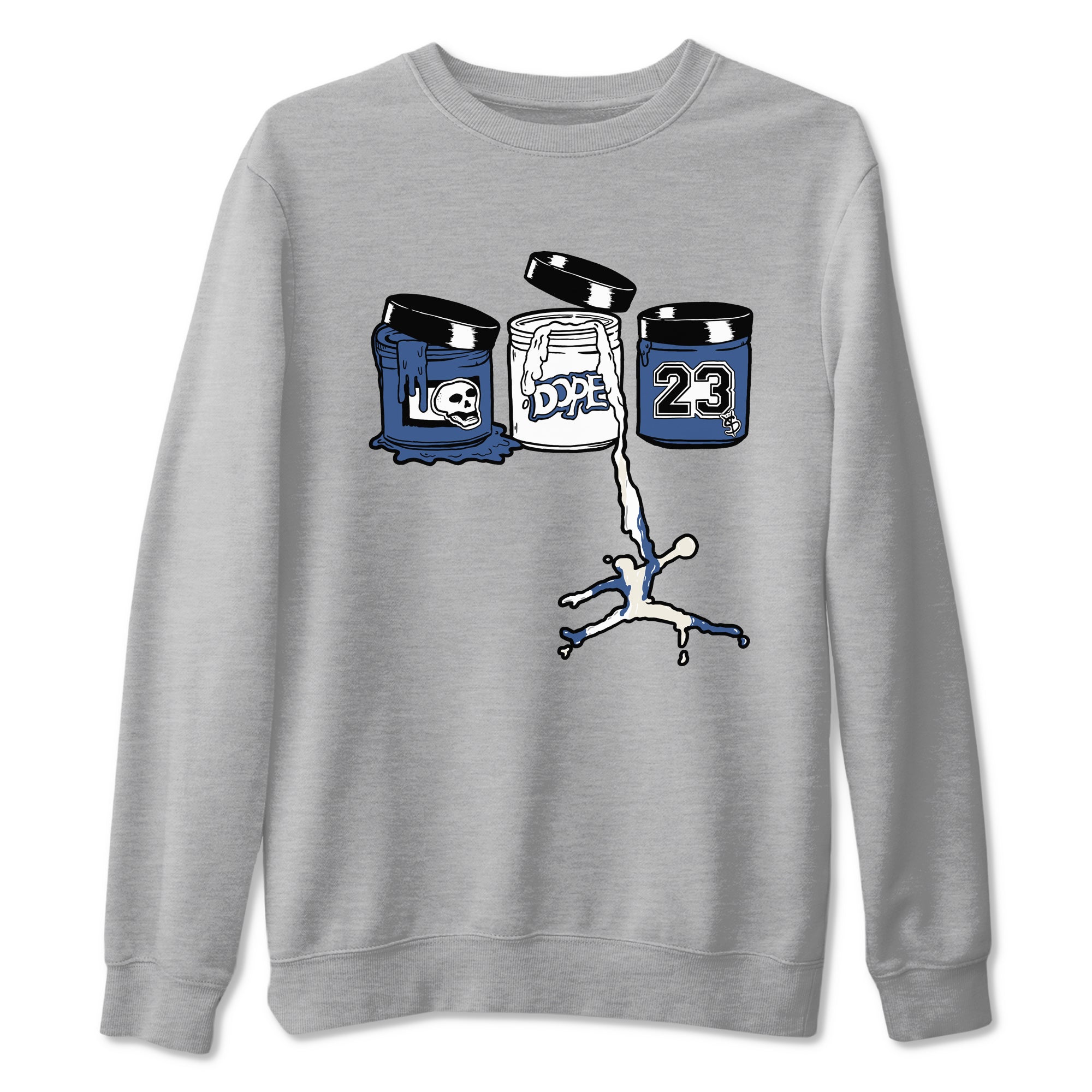 11s Diffused Blue Shirts To Match Jordans Jordan Paint sneaker match tees Air Jordan 11 Diffused Blue Tee Drip Gear Zone unisex cotton Heather Grey 2 crew neck shirts