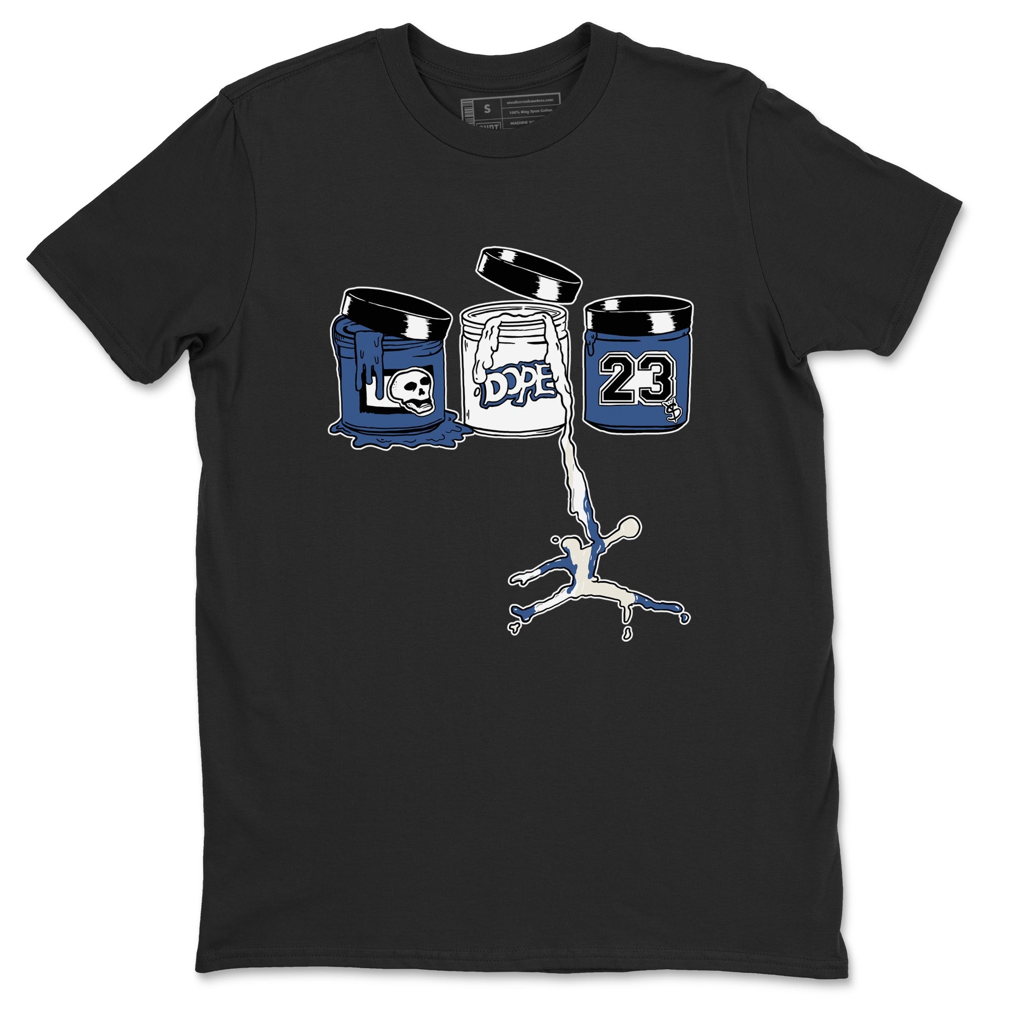 11s Diffused Blue Shirts To Match Jordans Jordan Paint sneaker match tees Air Jordan 11 Diffused Blue Tee Drip Gear Zone unisex cotton Black 2 crew neck shirts