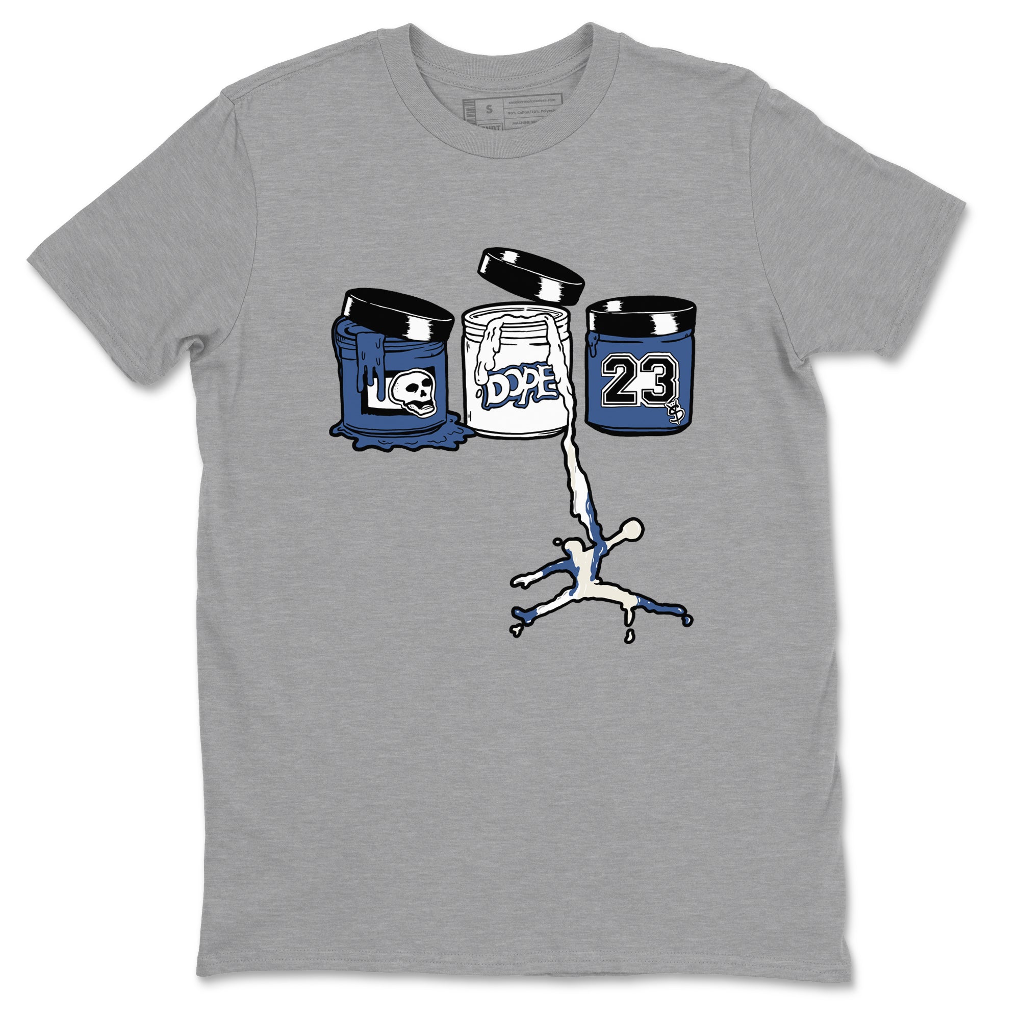 11s Diffused Blue Shirts To Match Jordans Jordan Paint sneaker match tees Air Jordan 11 Diffused Blue Tee Drip Gear Zone unisex cotton Heather Grey 2 crew neck shirts