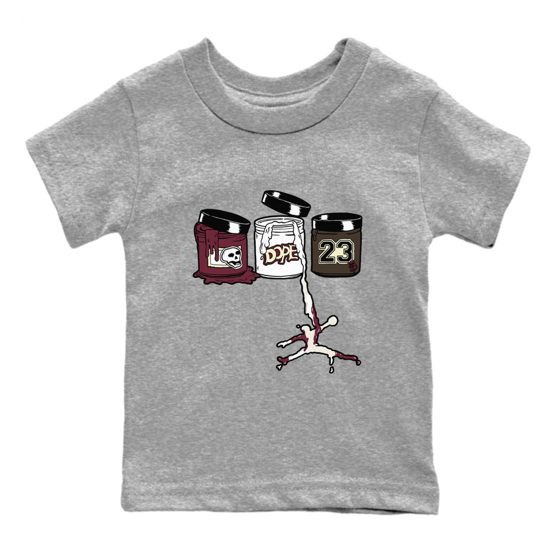 3s A Ma Maniere x Burgundy Crush Shirts To Match Jordans Jordan Paint sneaker match tees Air Jordan 3 A Ma Maniere x Burgundy Crush Tee Drip Gear Zone Youth Baby Heather Grey 2 crew neck shirts