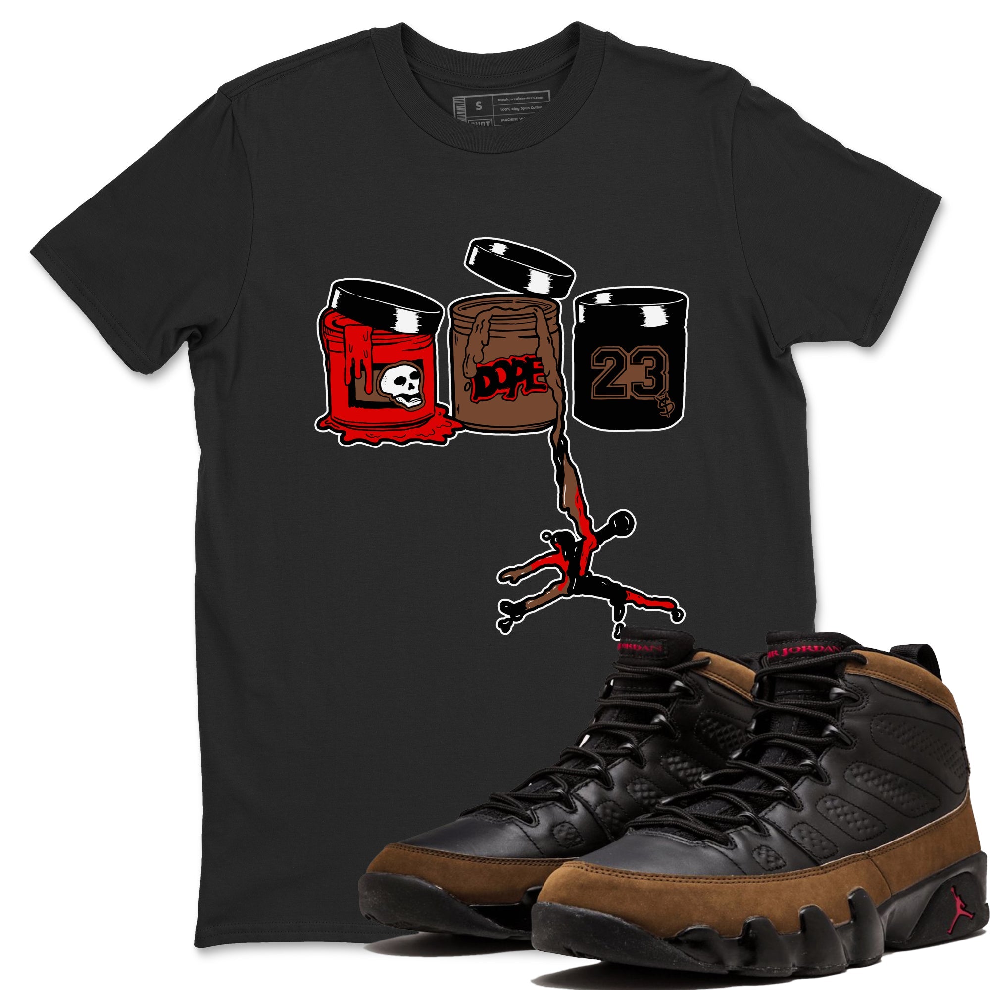 9s Olive shirts to match jordans Jordan Paint sneaker match tees Air Jordan 9 Olive match shoes to clothes Drip Gear Zone unisex cotton Black 1 shirts