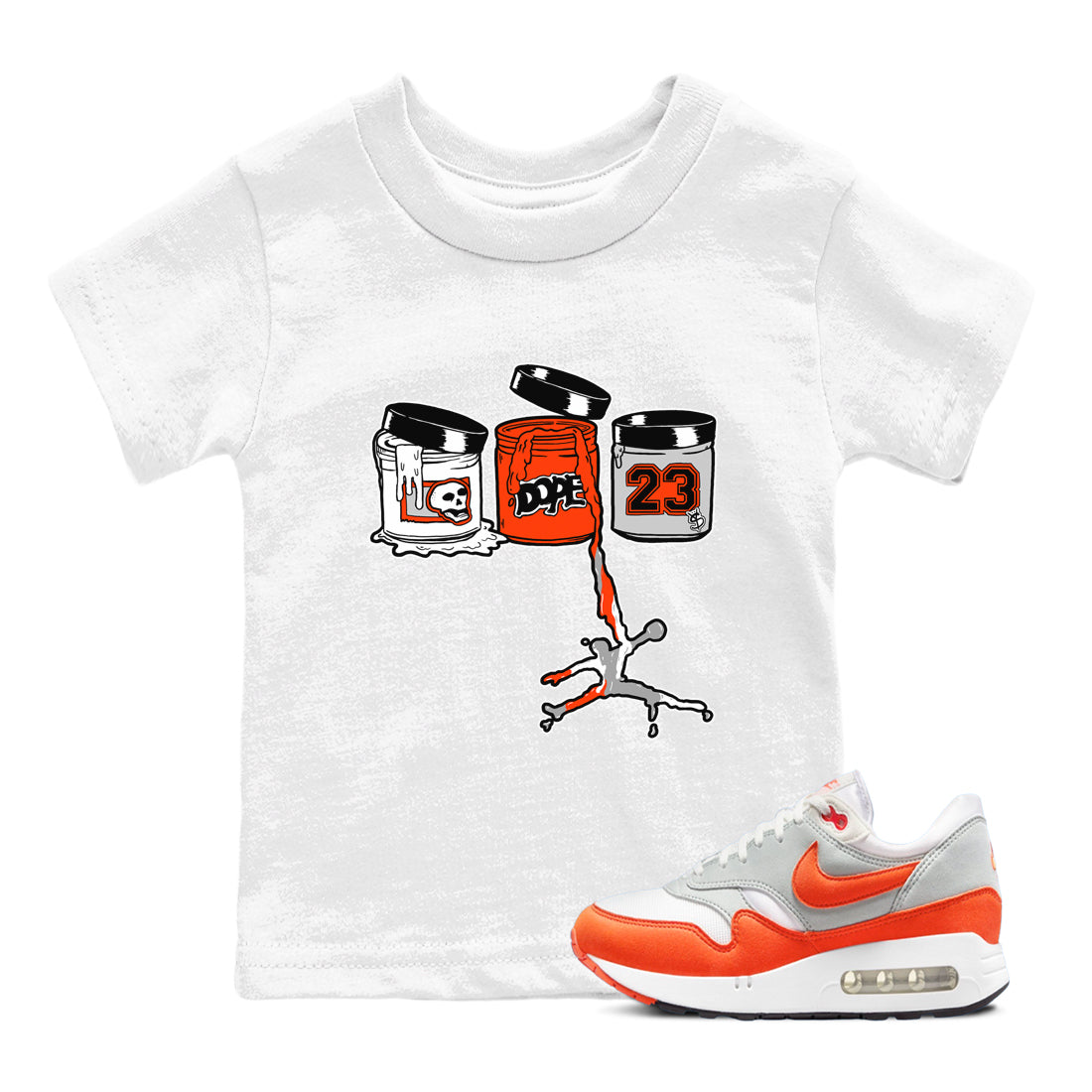 Air Max 1 OG '86 'Summit White and Cosmic Clay shirts to match jordans Jordan Paint sneaker match tees Air Max 1 Cosmic Clay match shoes to clothes Drip Gear Zone Youth Baby White 1 tee