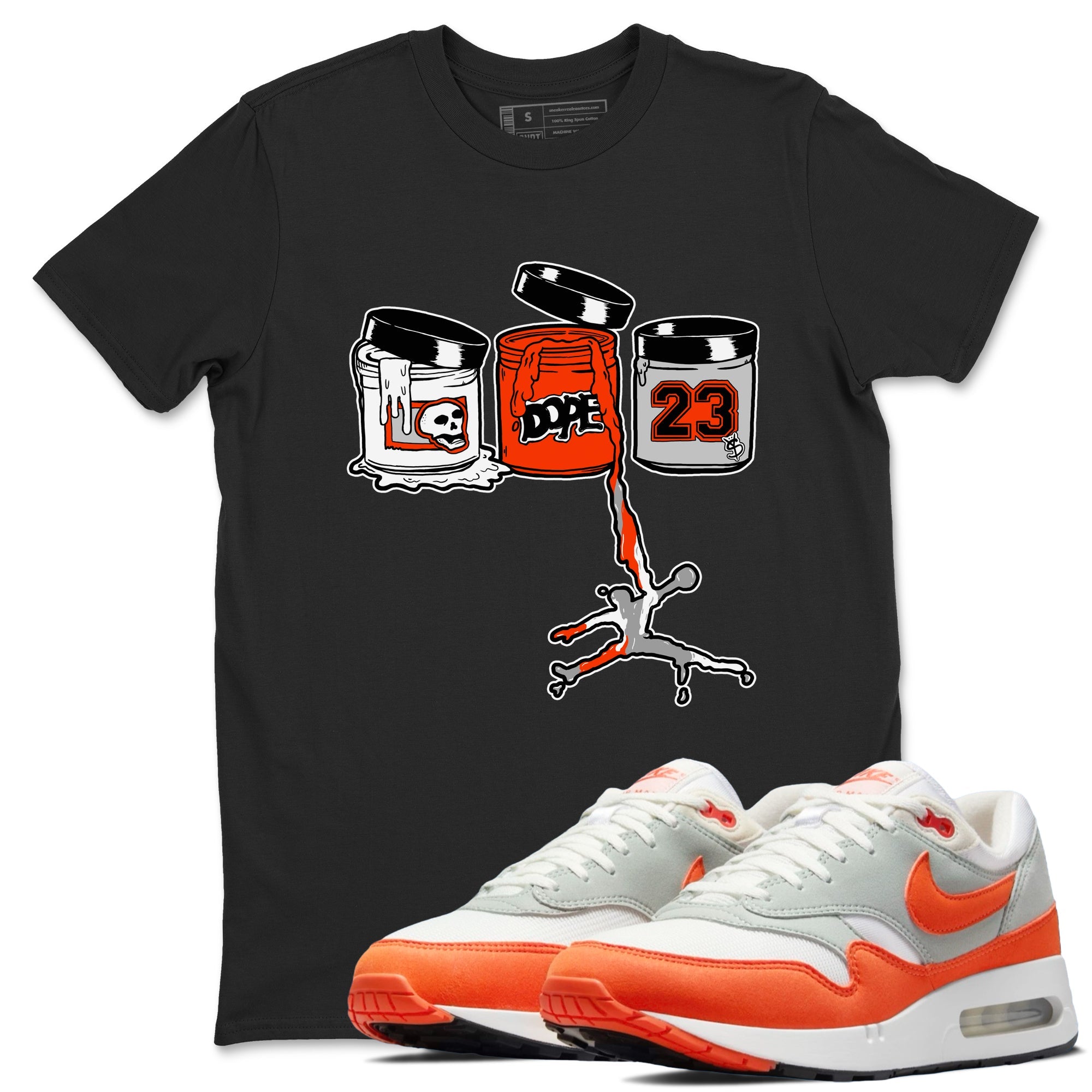 Air Max 1 OG '86 'Summit White and Cosmic Clay shirts to match jordans Jordan Paint sneaker match tees Air Max 1 Cosmic Clay match shoes to clothes Drip Gear Zone unisex cotton Black 1 shirts