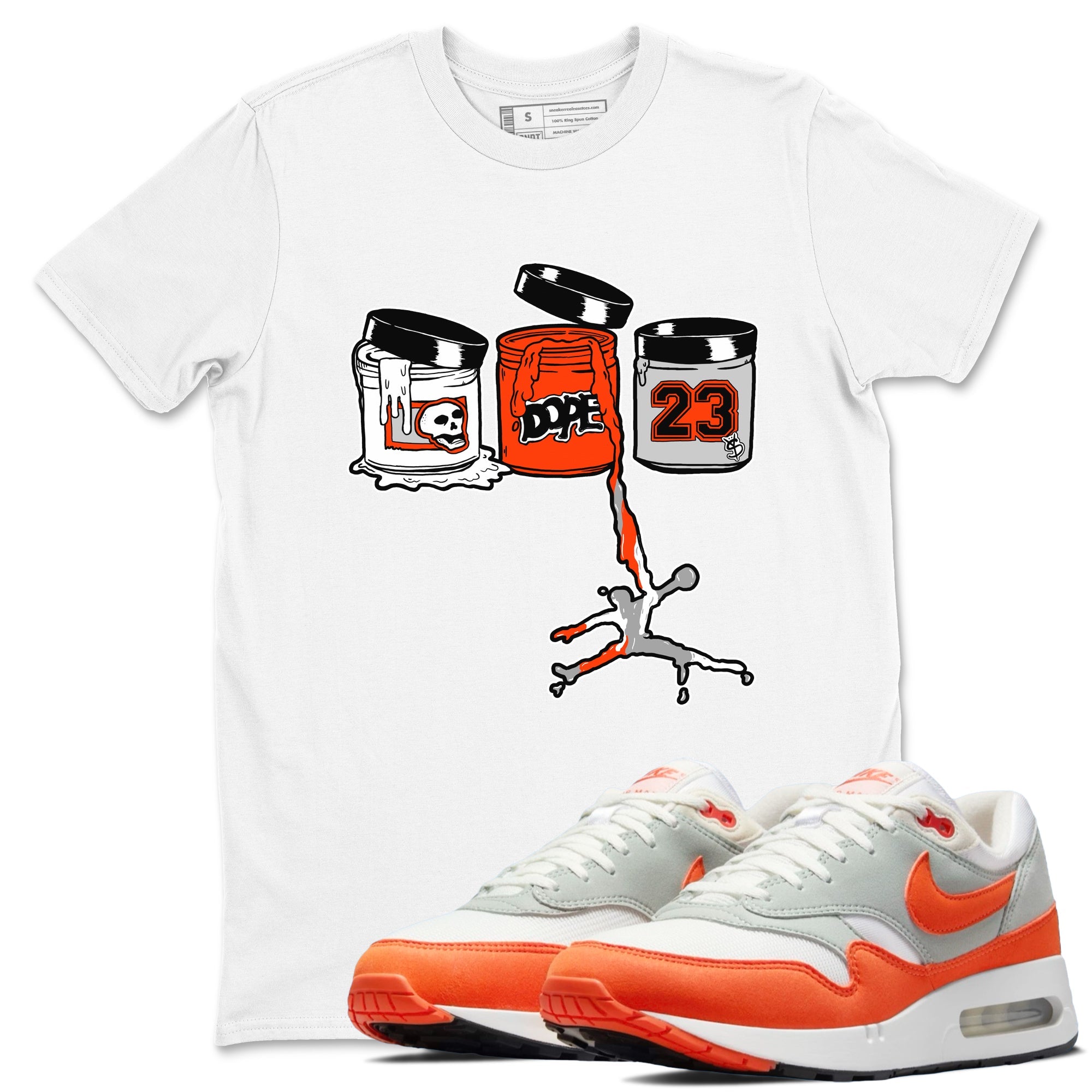 Air Max 1 OG '86 'Summit White and Cosmic Clay shirts to match jordans Jordan Paint sneaker match tees Air Max 1 Cosmic Clay match shoes to clothes Drip Gear Zone unisex cotton White 1 shirts