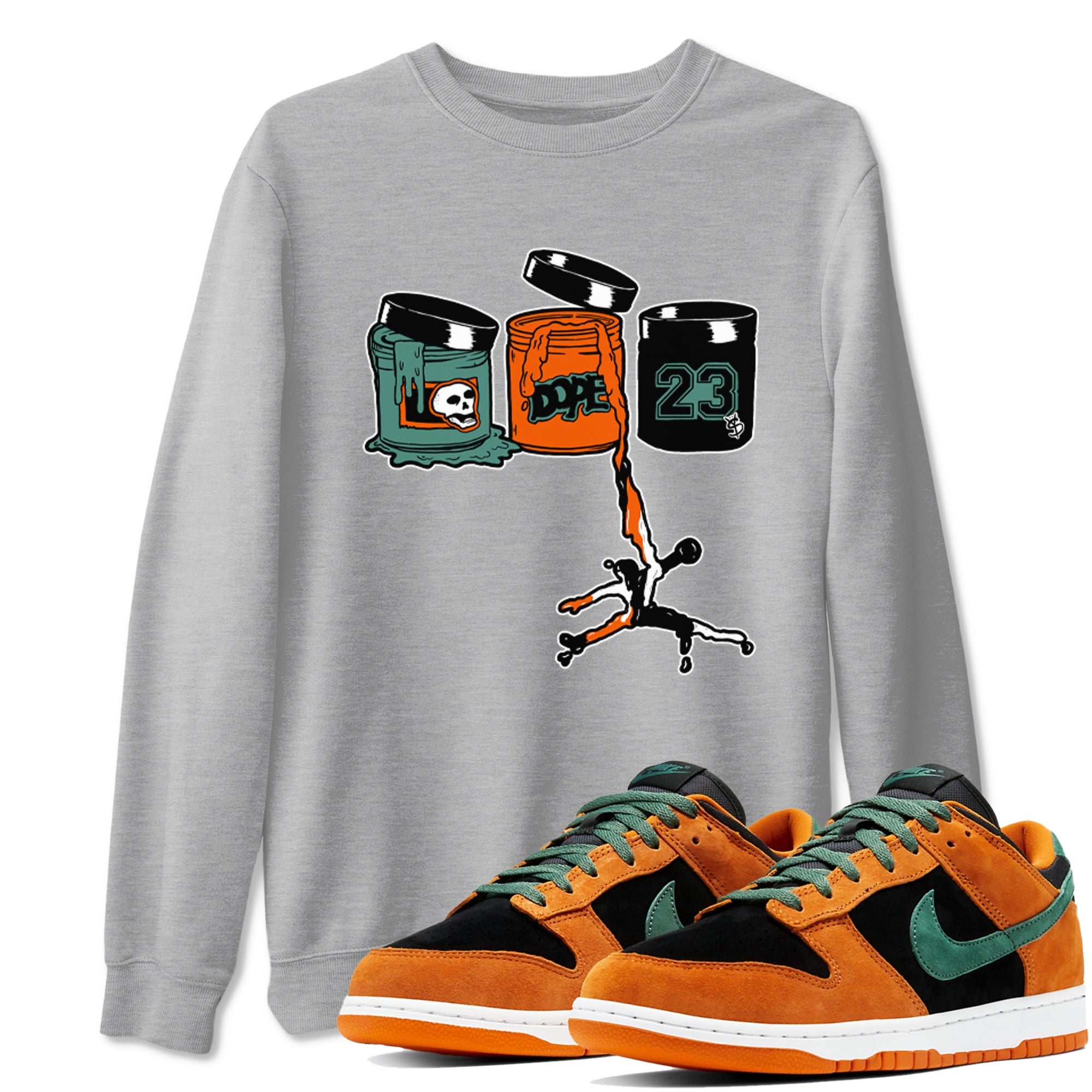 Dunk Low Ceramic shirts to match jordans Jordan Paint sneaker match tees Dunk Ceramic match shoes to clothes Drip Gear Zone unisex cotton Heather Grey 1 shirts