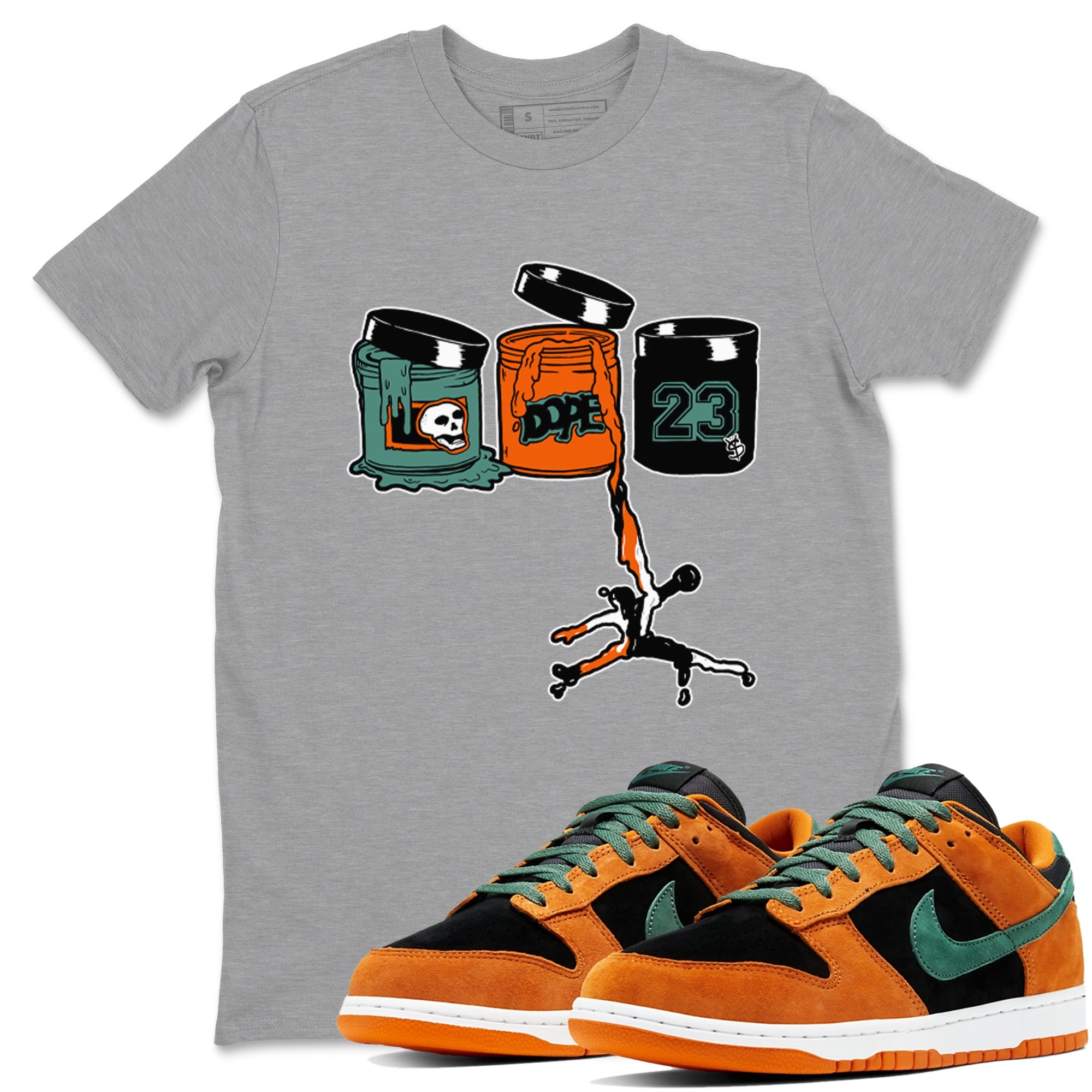 Dunk Low Ceramic shirts to match jordans Jordan Paint sneaker match tees Dunk Ceramic match shoes to clothes Drip Gear Zone unisex cotton Heather Grey 1 shirts