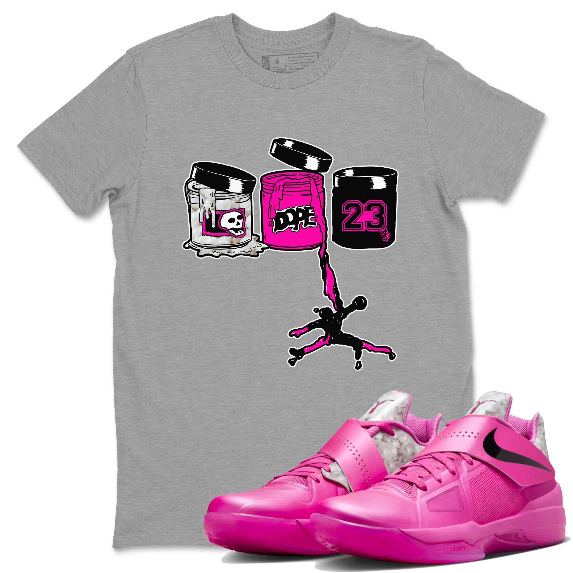 Nike KD 4 Retro Aunt Pearl shirts to match jordans Jordan Paint sneaker match tees Nike KD 4 Aunt Pearl match shoes to clothes Drip Gear Zone unisex cotton Heather Grey 1 shirts