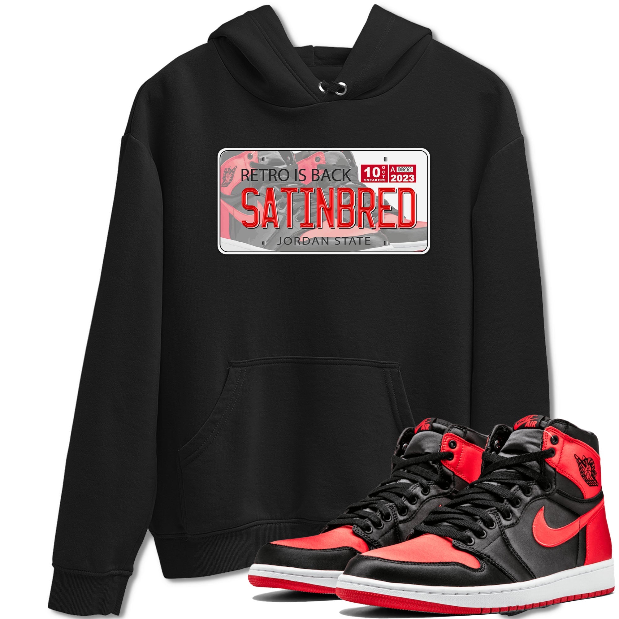 Air Jordan 1 Satin Bred shirt to match jordans Jordan Plate sneaker tees AJ1 Retro Satin Bred Drip Gear Zone Sneaker Matching Clothing Brand Unisex Sneaker Tee Black 1 T-Shirt