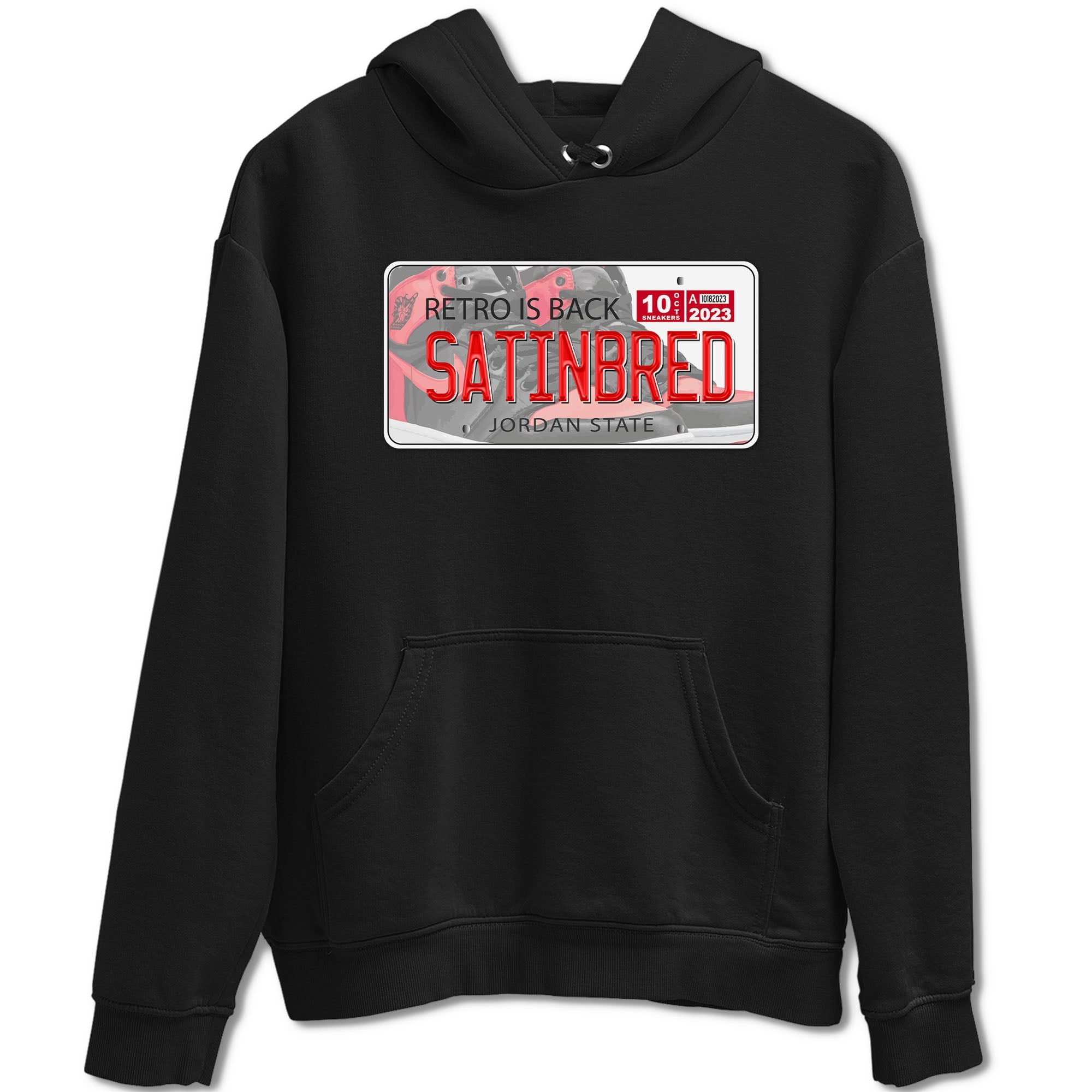 Air Jordan 1 Satin Bred shirt to match jordans Jordan Plate sneaker tees AJ1 Retro Satin Bred Drip Gear Zone Sneaker Matching Clothing Brand Unisex Sneaker Tee Black 2 T-Shirt