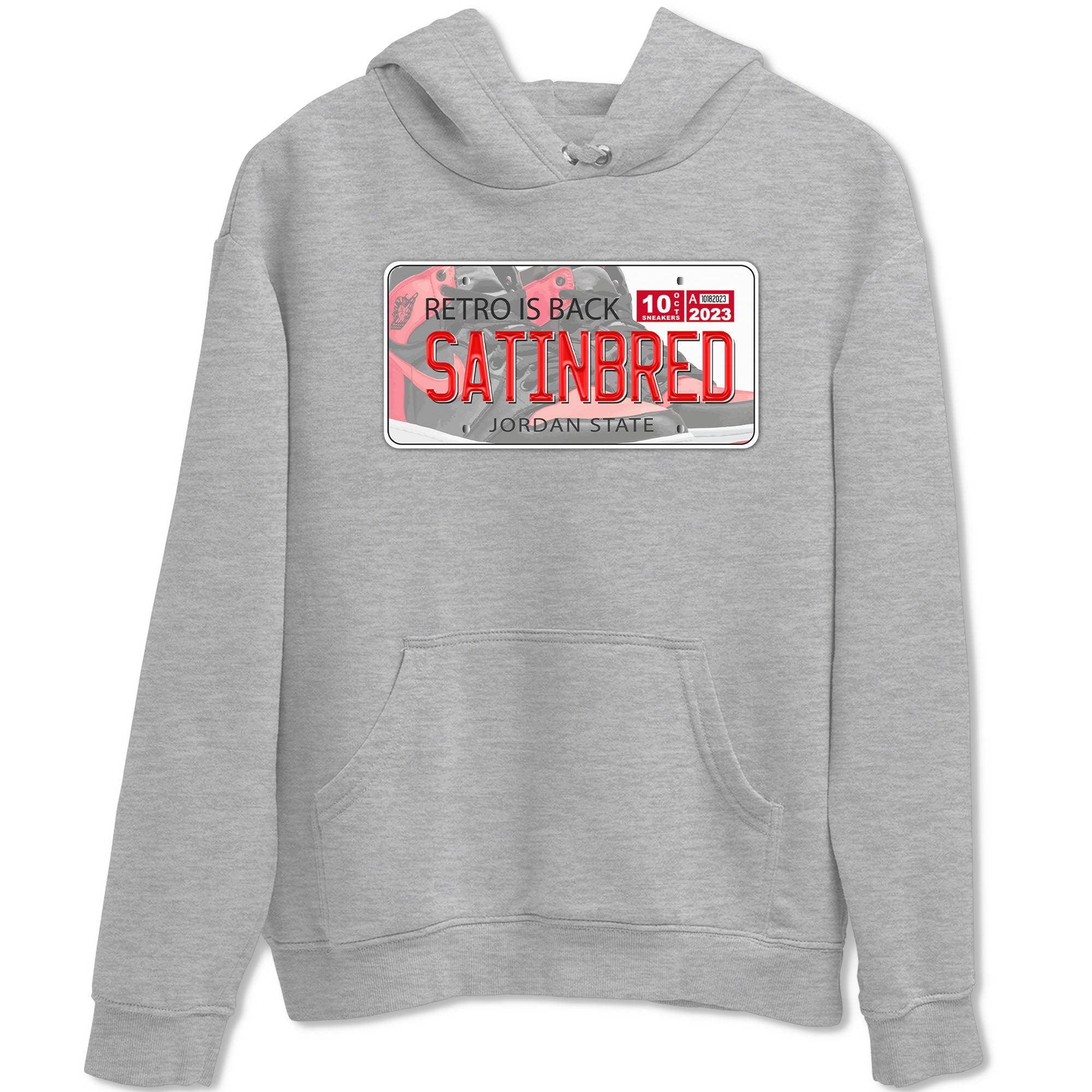Air Jordan 1 Satin Bred shirt to match jordans Jordan Plate sneaker tees AJ1 Retro Satin Bred Drip Gear Zone Sneaker Matching Clothing Brand Unisex Sneaker Tee Heather Grey 2 T-Shirt
