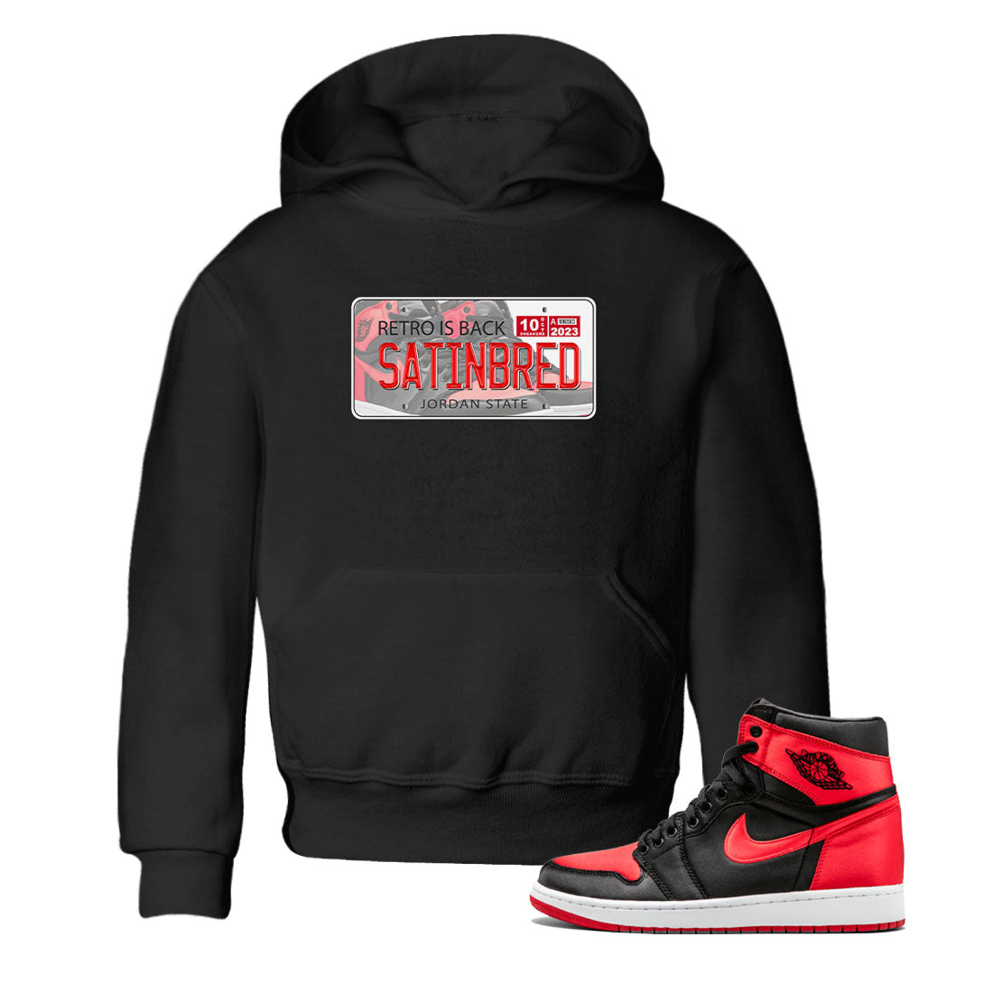 Air Jordan 1 Satin Bred shirt to match jordans Jordan Plate sneaker tees AJ1 Retro Satin Bred Drip Gear Zone Sneaker Matching Clothing Brand Baby Toddler Black 1 T-Shirt