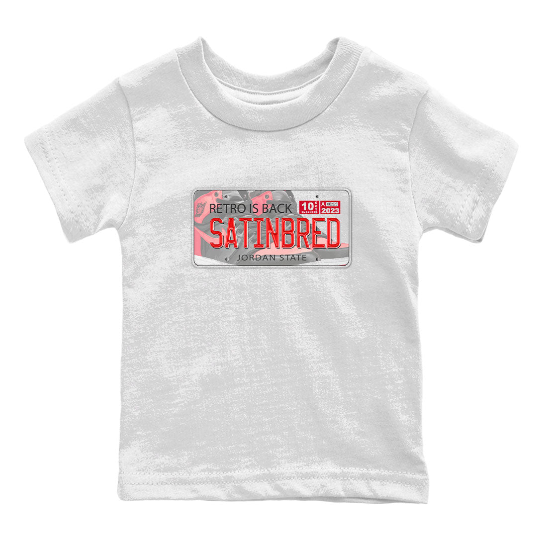 Air Jordan 1 Satin Bred shirt to match jordans Jordan Plate sneaker tees AJ1 Retro Satin Bred Drip Gear Zone Sneaker Matching Clothing Brand Baby Toddler White 2 T-Shirt