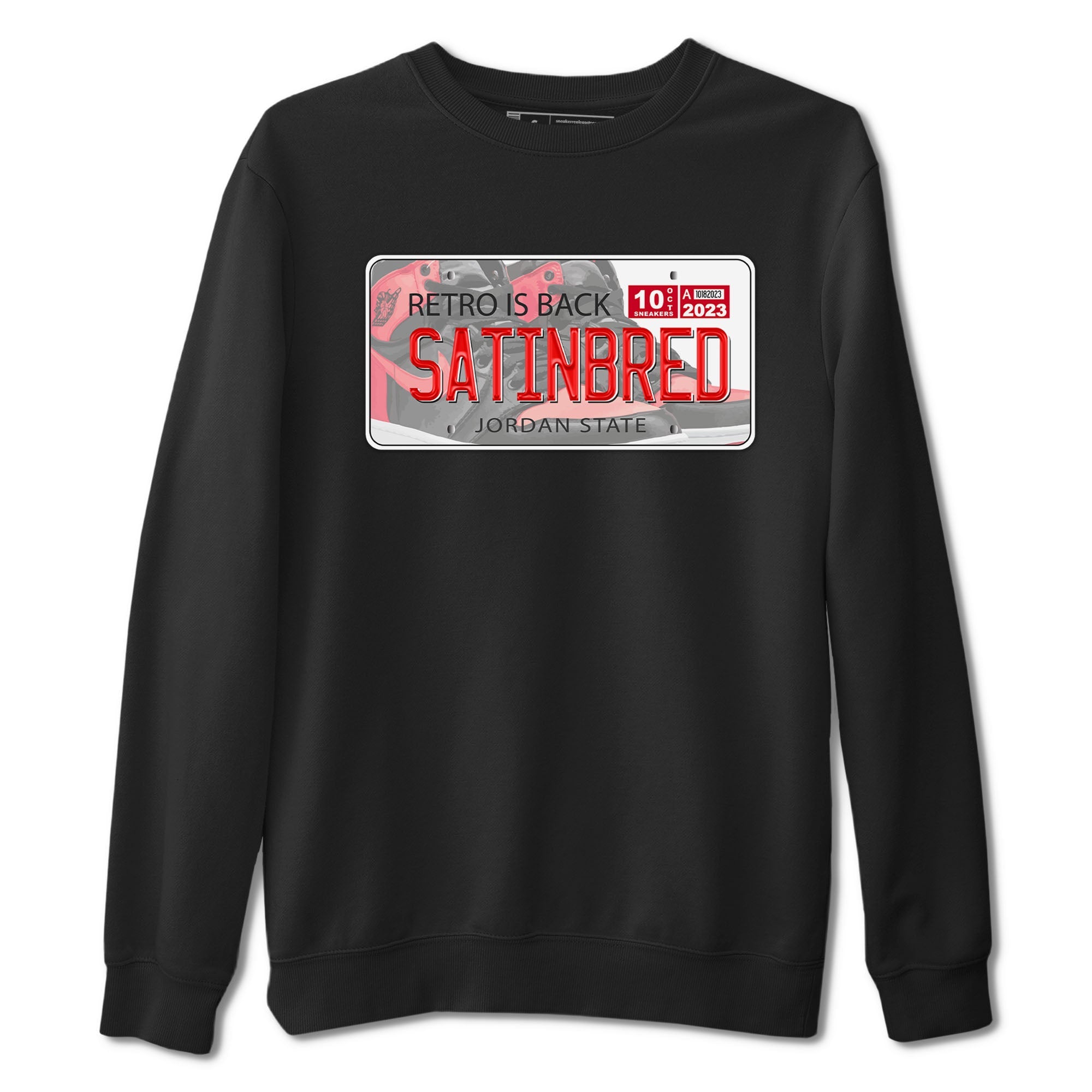 Air Jordan 1 Satin Bred shirt to match jordans Jordan Plate sneaker tees AJ1 Retro Satin Bred Drip Gear Zone Sneaker Matching Clothing Brand Unisex Sneaker Tee Black 2 T-Shirt
