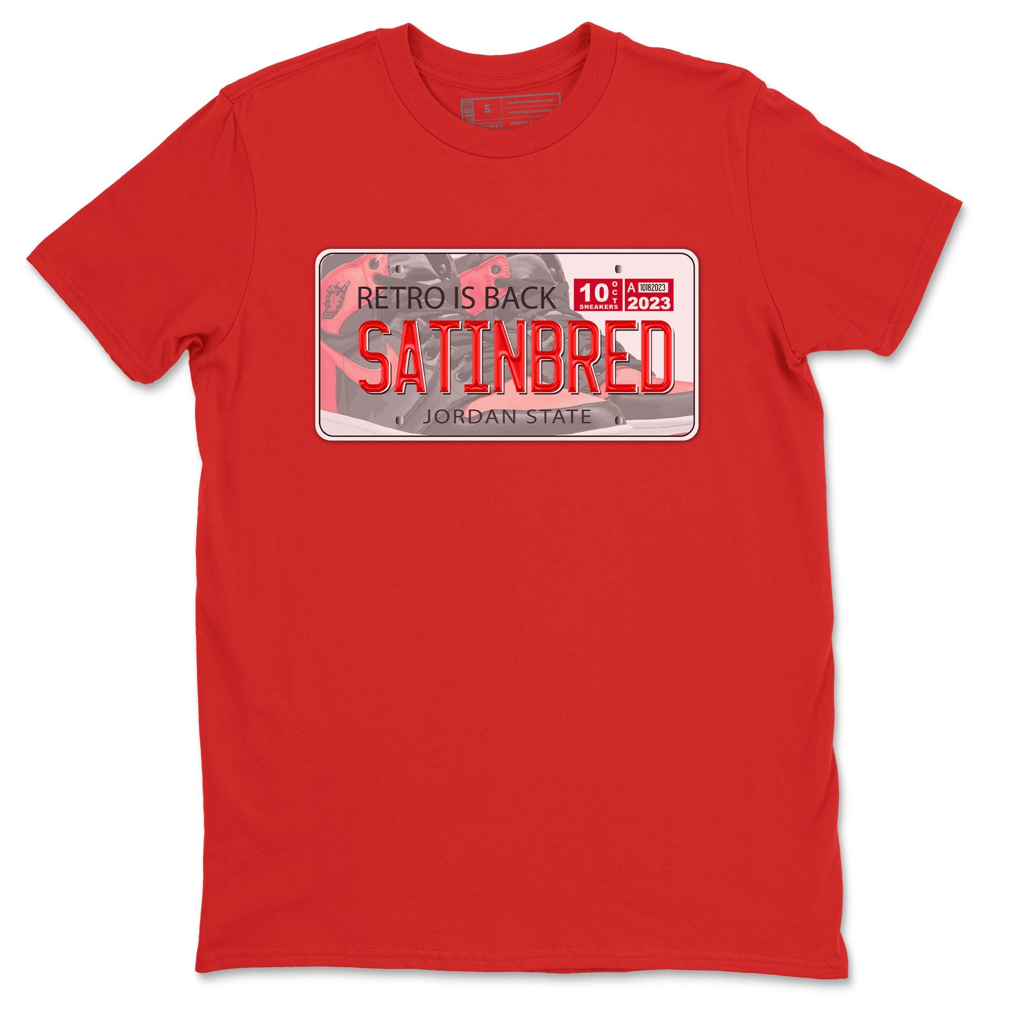Air Jordan 1 Satin Bred shirt to match jordans Jordan Plate sneaker tees AJ1 Retro Satin Bred Drip Gear Zone Sneaker Matching Clothing Brand Unisex Sneaker Tee Red 2 T-Shirt