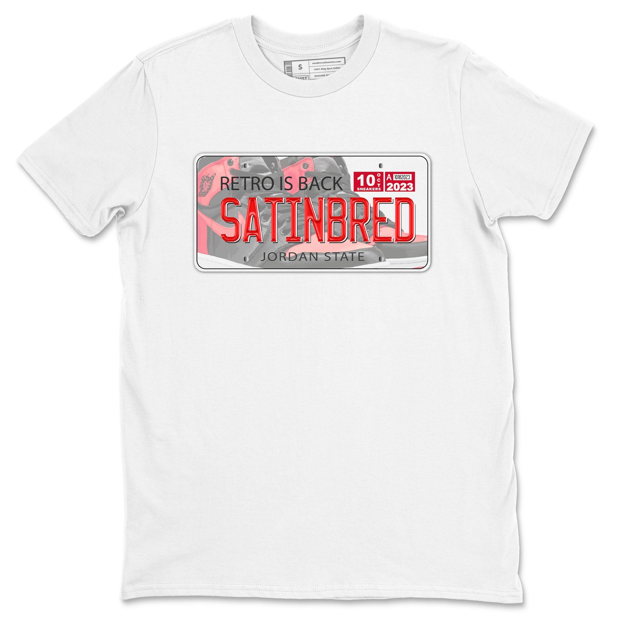 Air Jordan 1 Satin Bred shirt to match jordans Jordan Plate sneaker tees AJ1 Retro Satin Bred Drip Gear Zone Sneaker Matching Clothing Brand Unisex Sneaker Tee White 2 T-Shirt