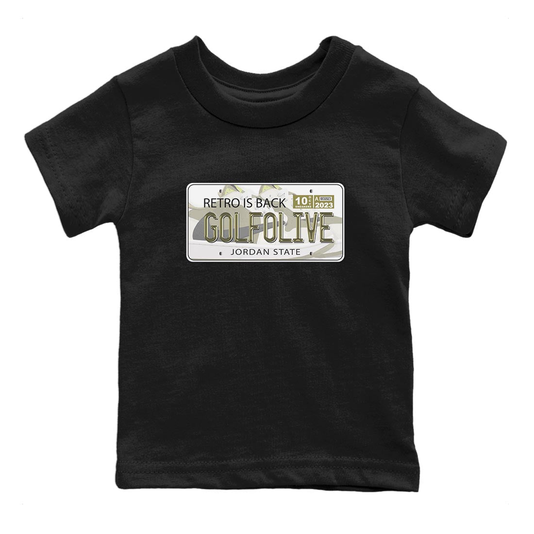 Jordan 1 Low X Travis Scott Golf Olive shirt to match jordans Jordan Plate sneaker release tees Air Jordan 1 Travis Scott Golf Olive Drip Gear Zone Baby Toddler Black 2 T-Shirt