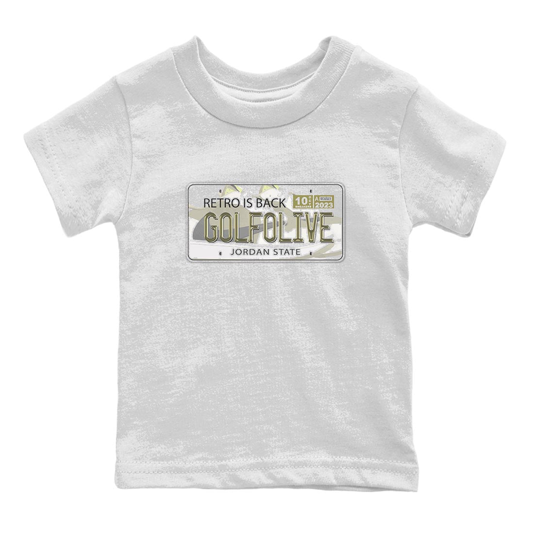 Jordan 1 Low X Travis Scott Golf Olive shirt to match jordans Jordan Plate sneaker release tees Air Jordan 1 Travis Scott Golf Olive Drip Gear Zone Baby Toddler White 2 T-Shirt