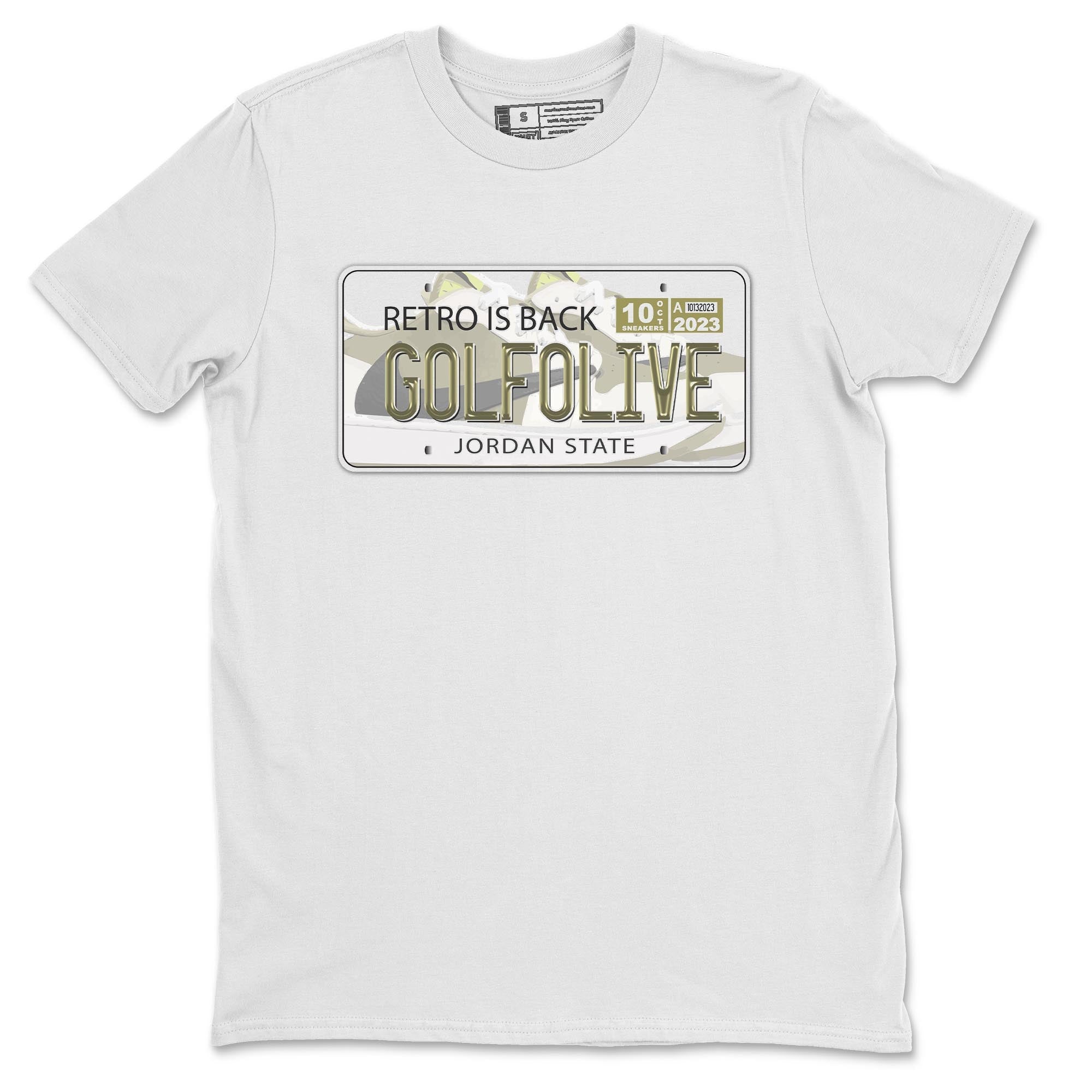 Jordan 1 Low X Travis Scott Golf Olive shirt to match jordans Jordan Plate sneaker release tees Air Jordan 1 Travis Scott Golf Olive Drip Gear Zone Unisex Streetwear Clothing White 2 T-Shirt