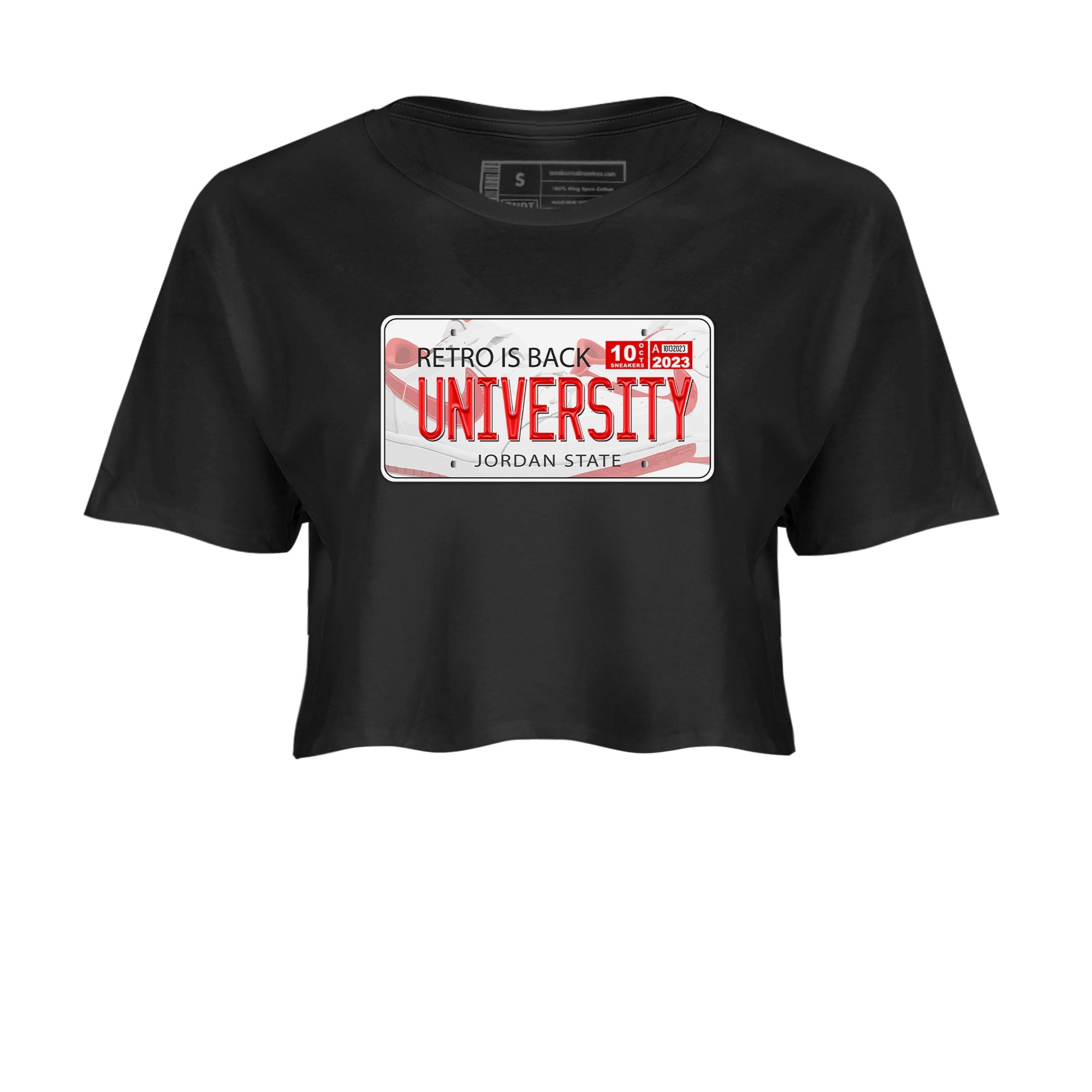 1s Low University Red shirt to match jordans Jordan Plate sneaker tees Air Jordan 1 University Red Drip Gear Zone Sneaker Matching Clothing Brand Black 2 Crop T-Shirt