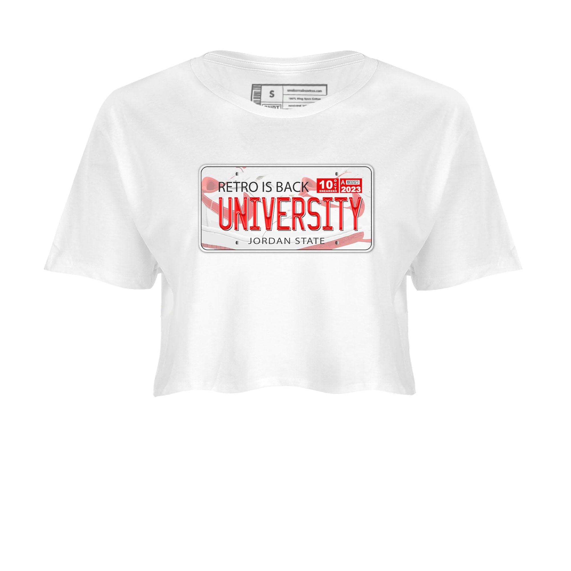 1s Low University Red shirt to match jordans Jordan Plate sneaker tees Air Jordan 1 University Red Drip Gear Zone Sneaker Matching Clothing Brand White 2 Crop T-Shirt