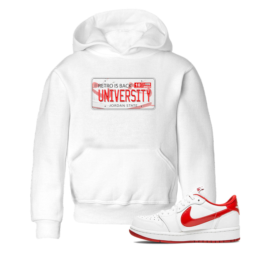 1s Low University Red shirt to match jordans Jordan Plate sneaker tees Air Jordan 1 University Red Drip Gear Zone Sneaker Matching Clothing Brand Baby Toddler White 1 T-Shirt