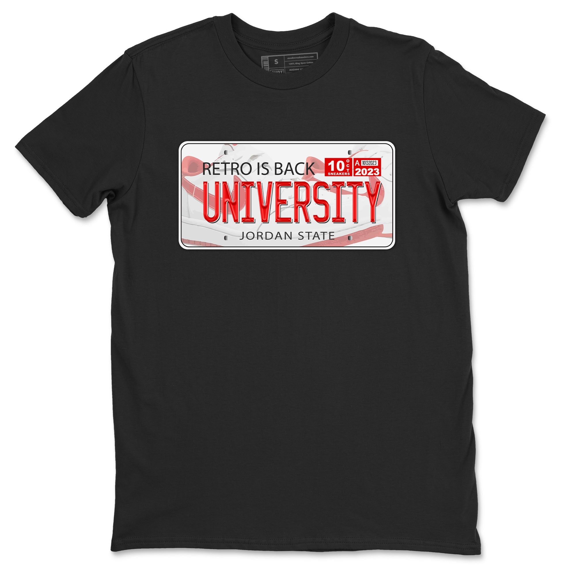 1s Low University Red shirt to match jordans Jordan Plate sneaker tees Air Jordan 1 University Red Drip Gear Zone Sneaker Matching Clothing Brand Unisex Sneaker Tee Black 2 T-Shirt