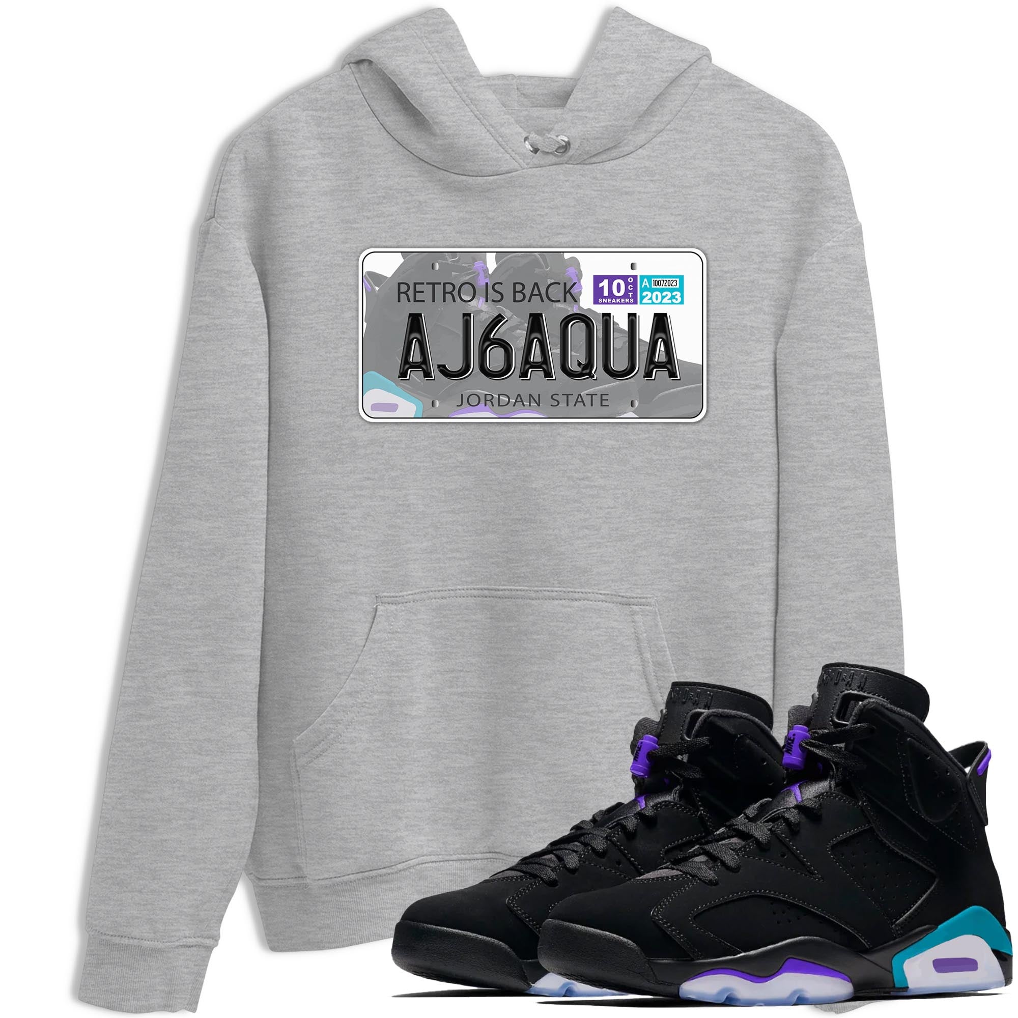 AJ6 Aqua shirt to match jordans Jordan Plate sneaker release tees Air Jordan 6 Aqua Drip Gear Zone Unisex Streetwear Clothing Heather Grey 1 T-Shirt