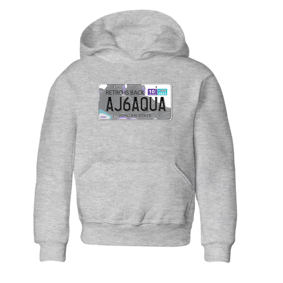 AJ6 Aqua shirt to match jordans Jordan Plate sneaker release tees Air Jordan 6 Aqua Drip Gear Zone Baby Toddler Heather Grey 2 T-Shirt