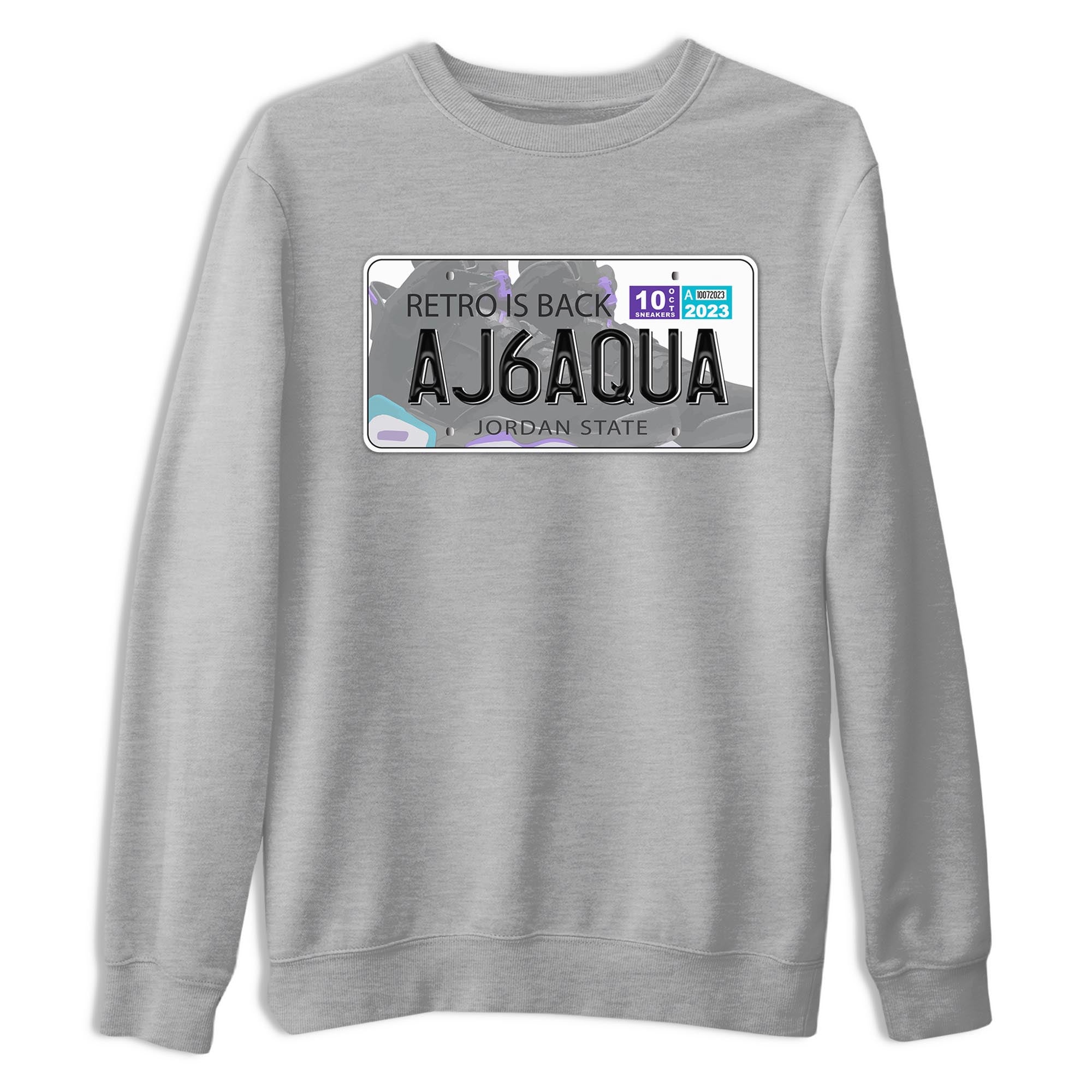 AJ6 Aqua shirt to match jordans Jordan Plate sneaker release tees Air Jordan 6 Aqua Drip Gear Zone Unisex Streetwear Clothing Heather Grey 2 T-Shirt