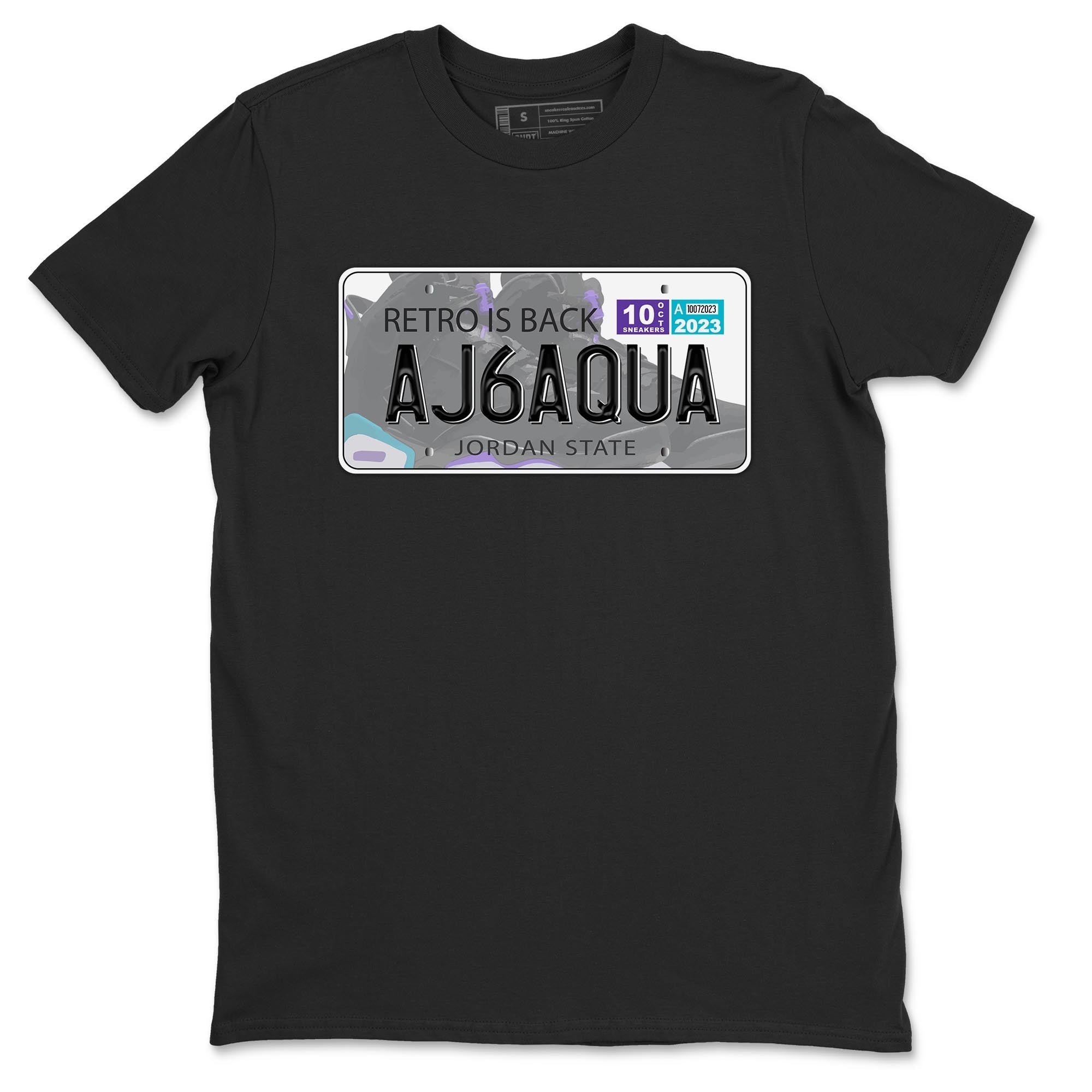 AJ6 Aqua shirt to match jordans Jordan Plate sneaker release tees Air Jordan 6 Aqua Drip Gear Zone Unisex Streetwear Clothing Black 2 T-Shirt